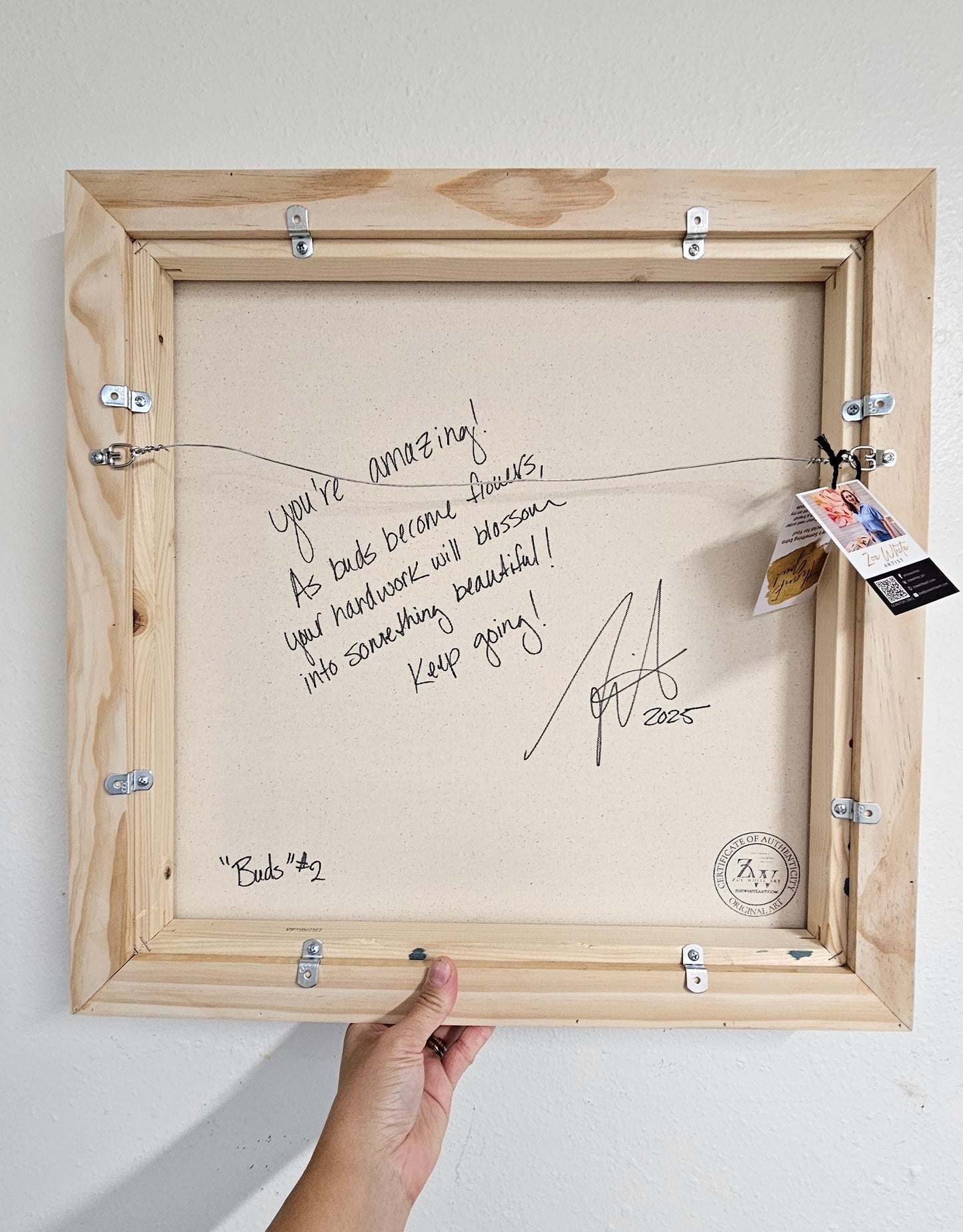 "Buds"#2 Rose Flower Painting by Zoe White _ Acrylic on canvas