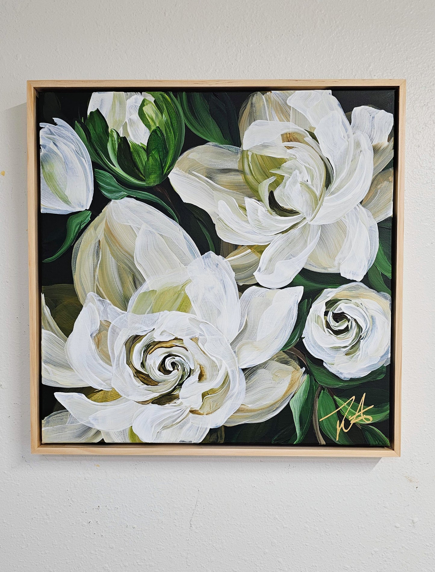 "Sweet Moments" #2 Flower Painting by Zoe White _ Acrylic on canvas