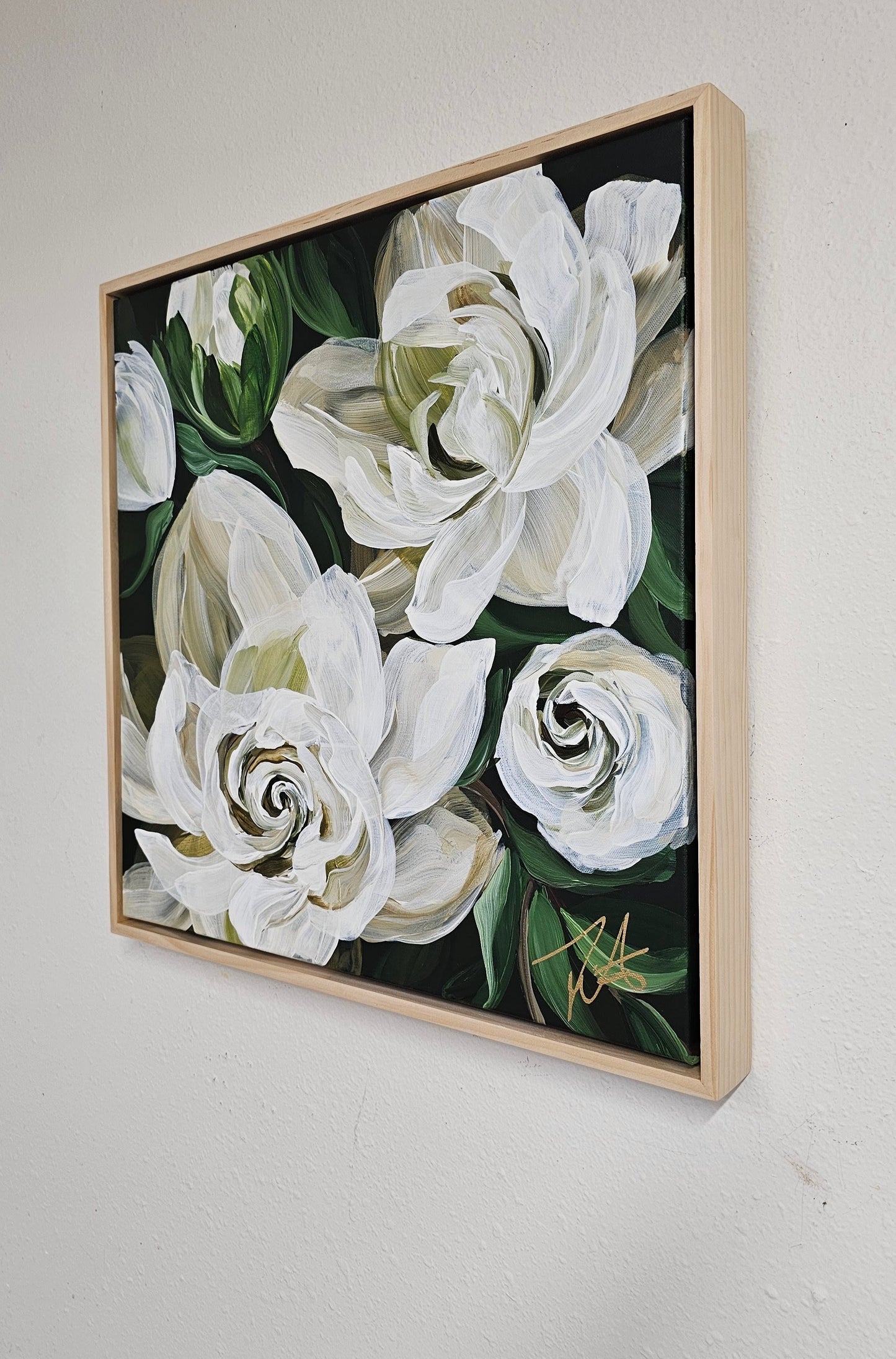 "Sweet Moments" #2 Flower Painting by Zoe White _ Acrylic on canvas