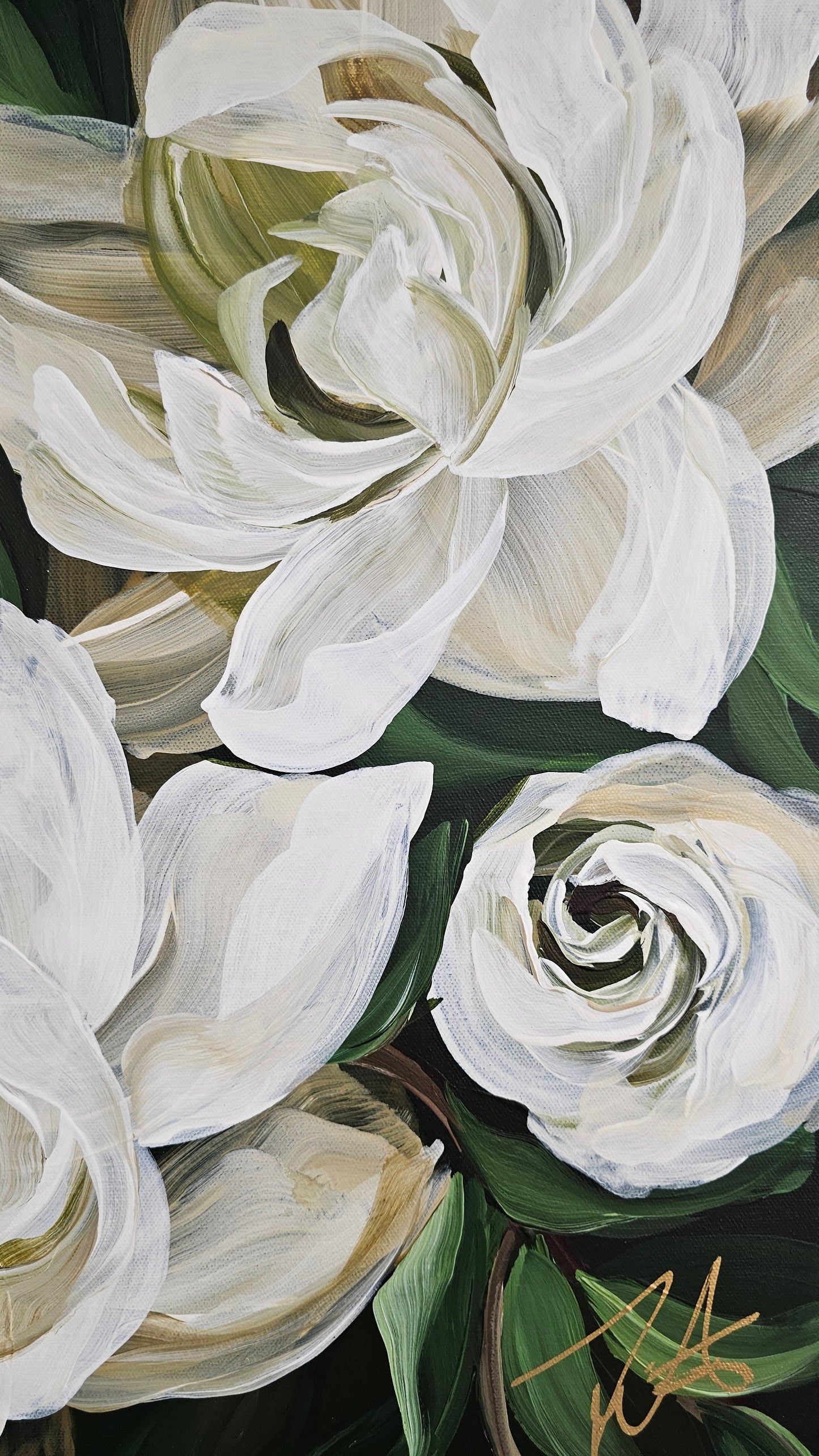 "Sweet Moments" #2 Flower Painting by Zoe White _ Acrylic on canvas