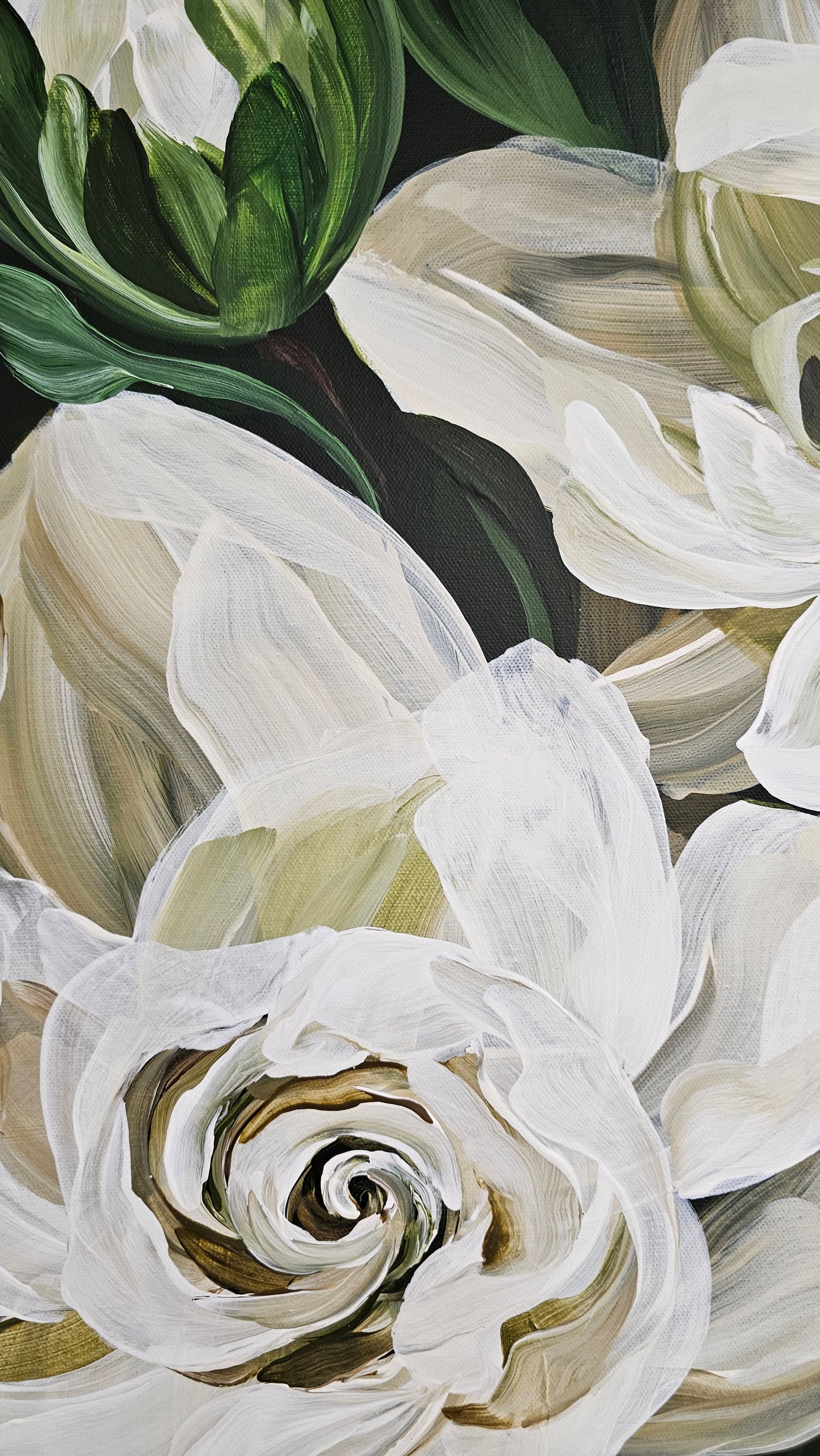 "Sweet Moments" #2 Flower Painting by Zoe White _ Acrylic on canvas