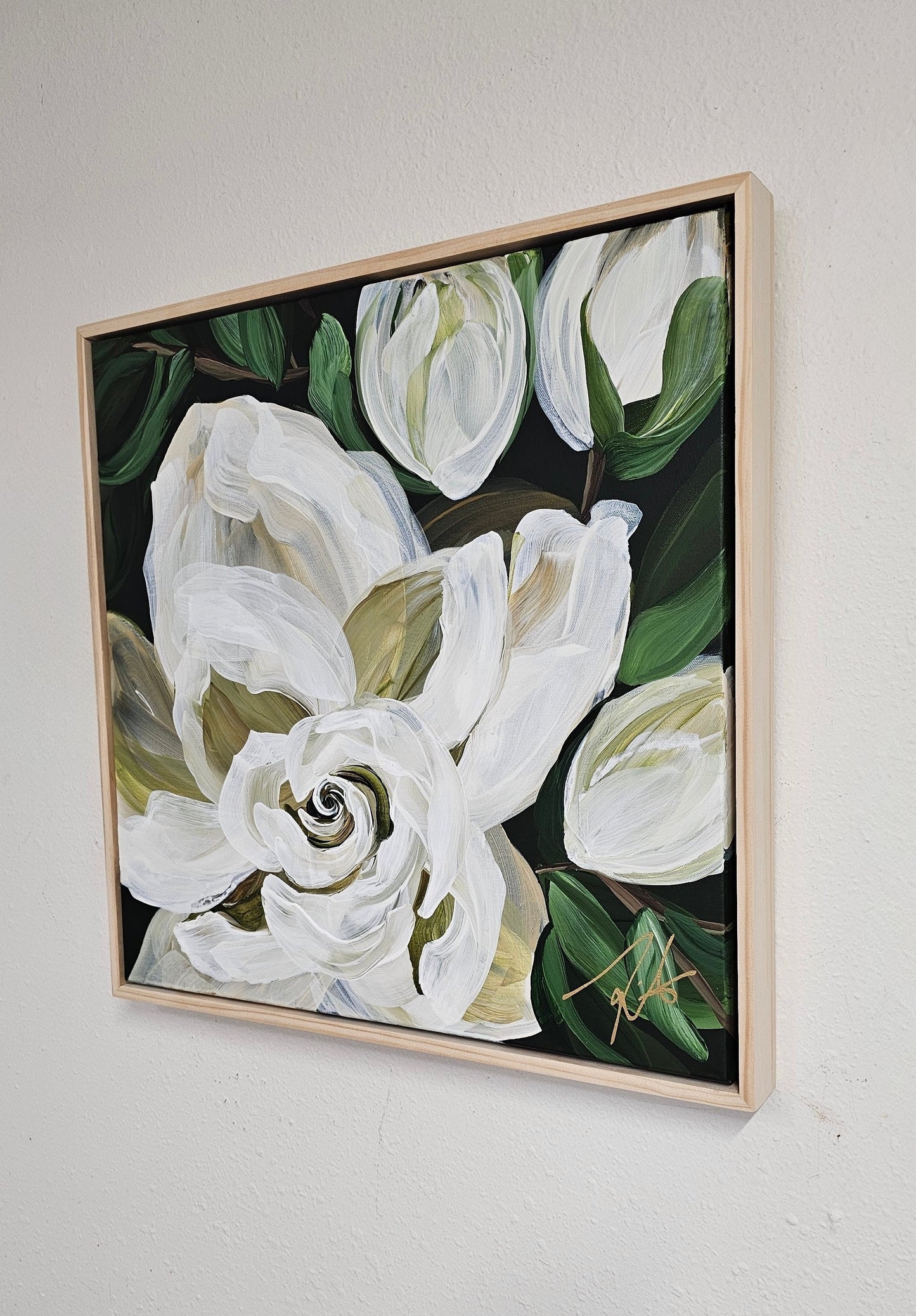 "Sweet Moments" #1 Flower Painting by Zoe White _ Acrylic on canvas