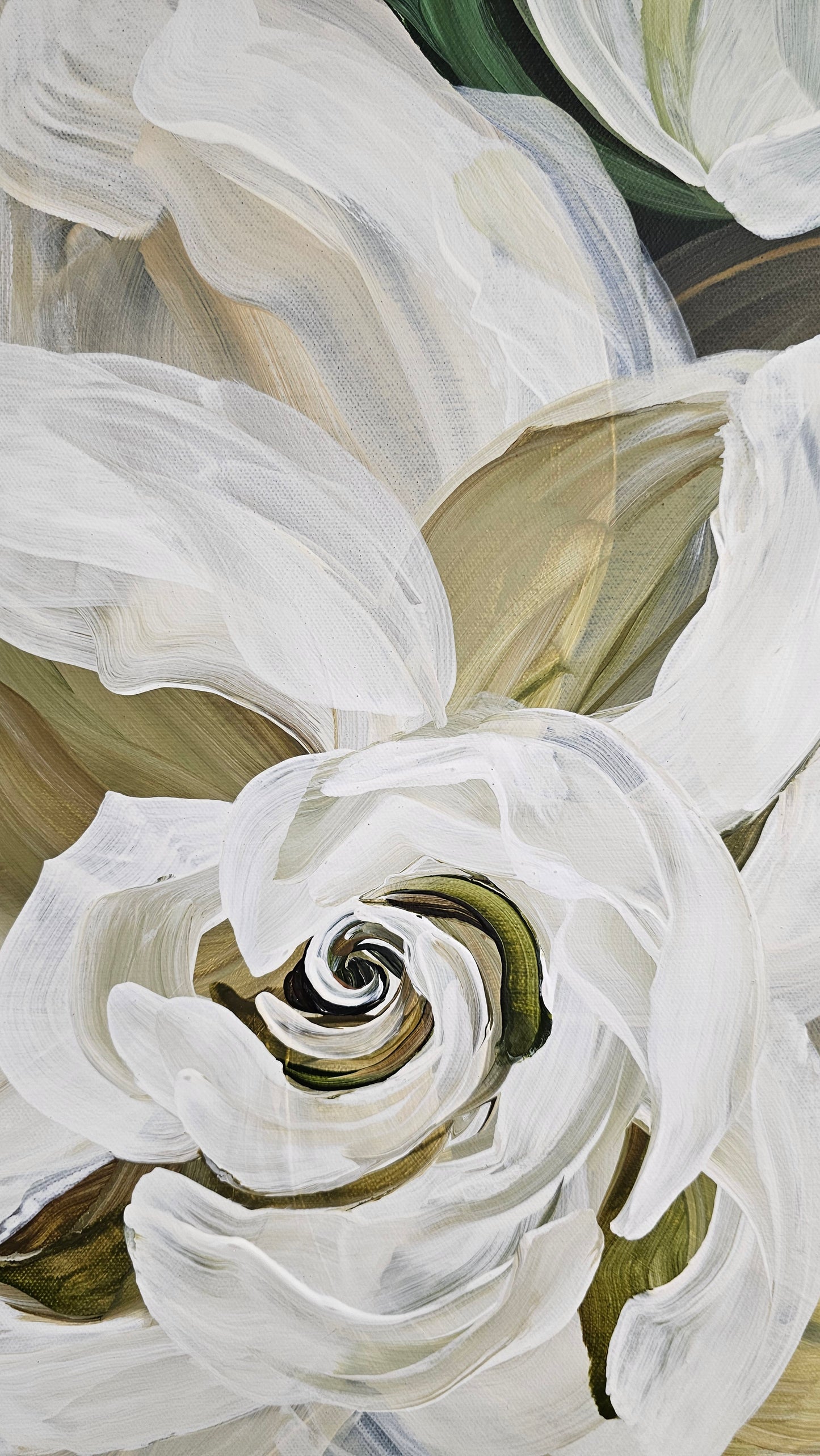 "Sweet Moments" #1 Flower Painting by Zoe White _ Acrylic on canvas