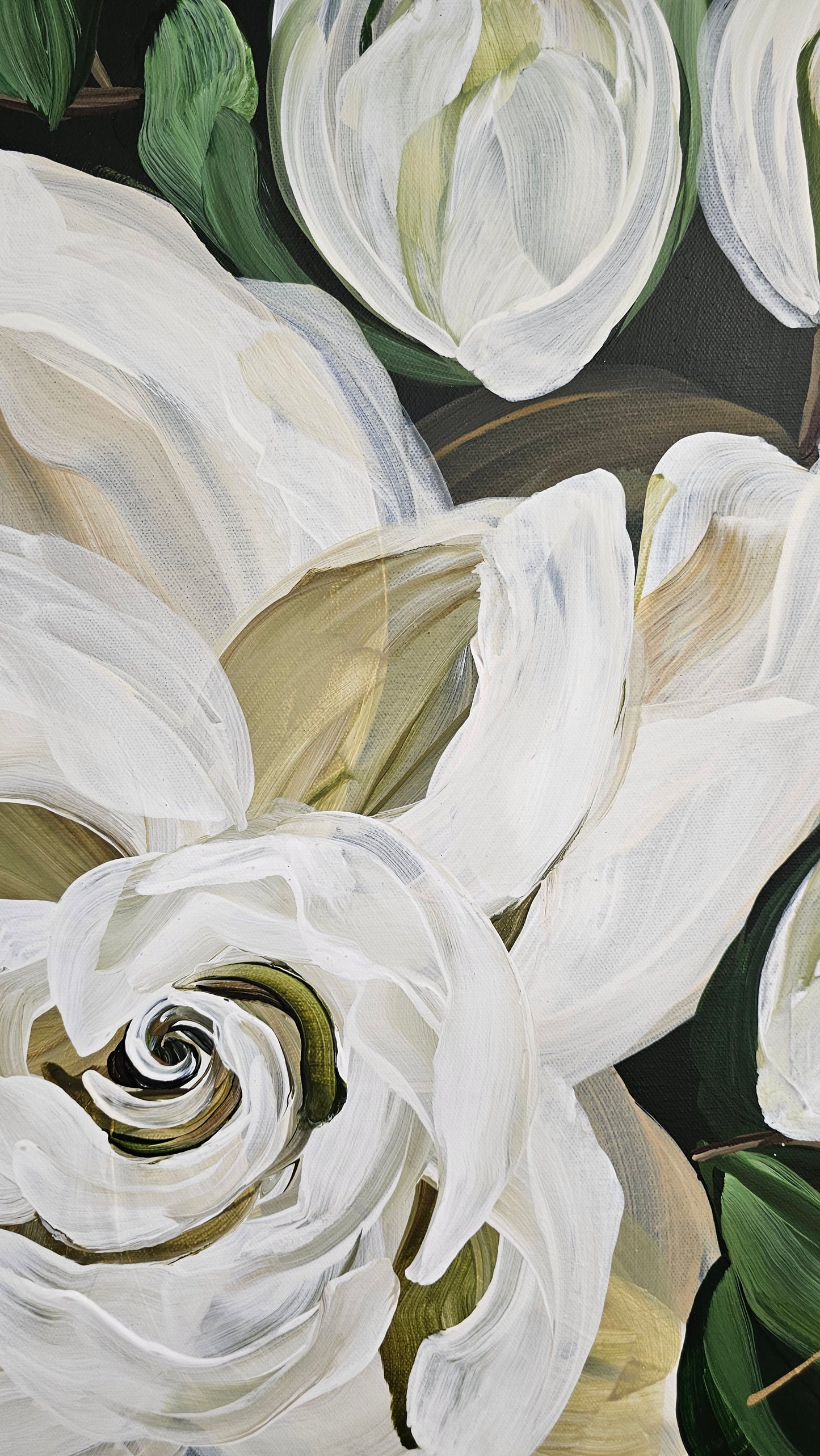 "Sweet Moments" #1 Flower Painting by Zoe White _ Acrylic on canvas