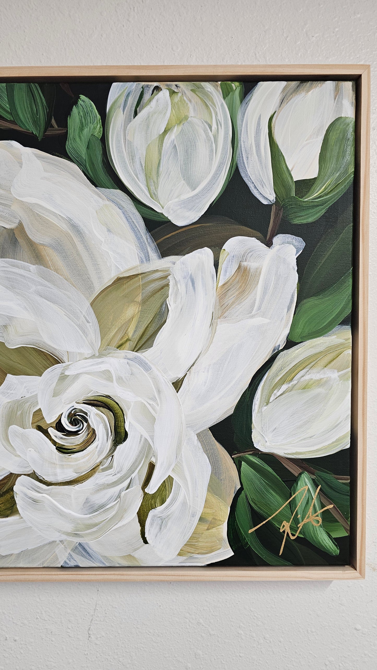 "Sweet Moments" #1 Flower Painting by Zoe White _ Acrylic on canvas