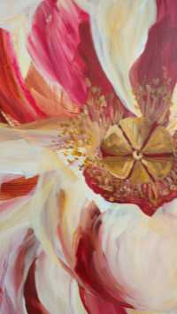 SALE 50% - Believe Collection #2_ Peony Flower Painting by Zoe White _ Acrylic on canvas