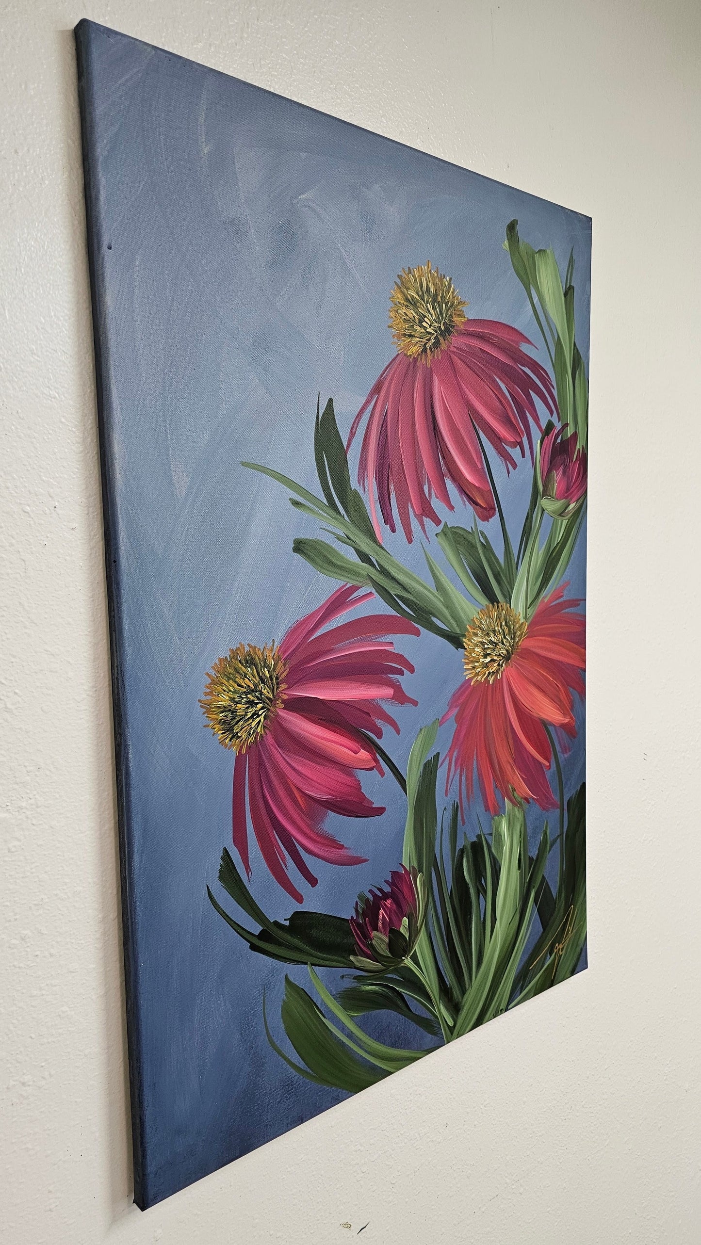 SALE 50% - Grace _ Coneflower Painting by Zoe White _ Acrylic on canvas
