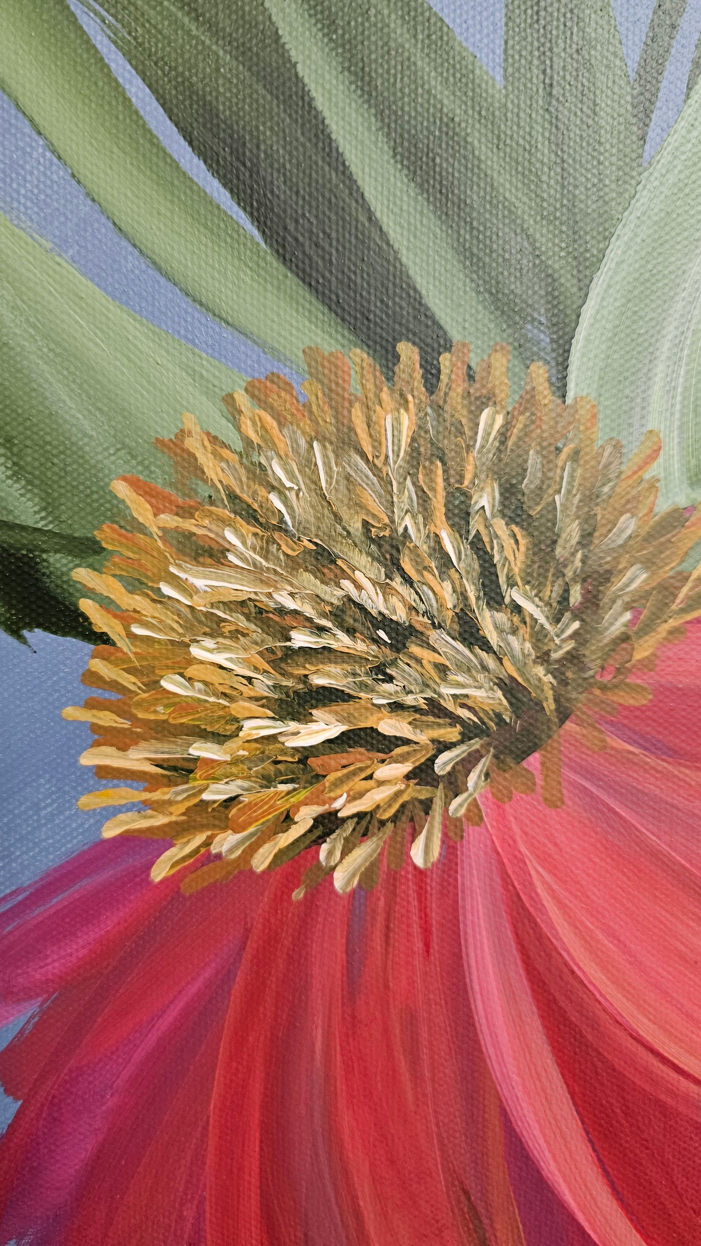 SALE 50% - Grace _ Coneflower Painting by Zoe White _ Acrylic on canvas