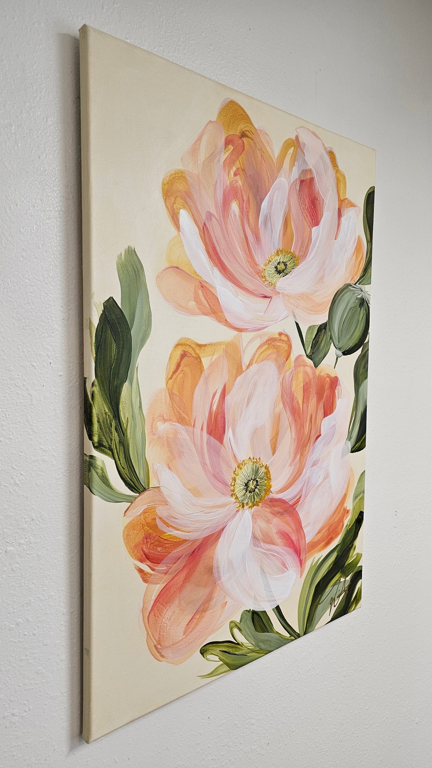 SALE 50% - Purpose #1 _ Poppy Flower Painting by Zoe White _ Acrylic on canvas