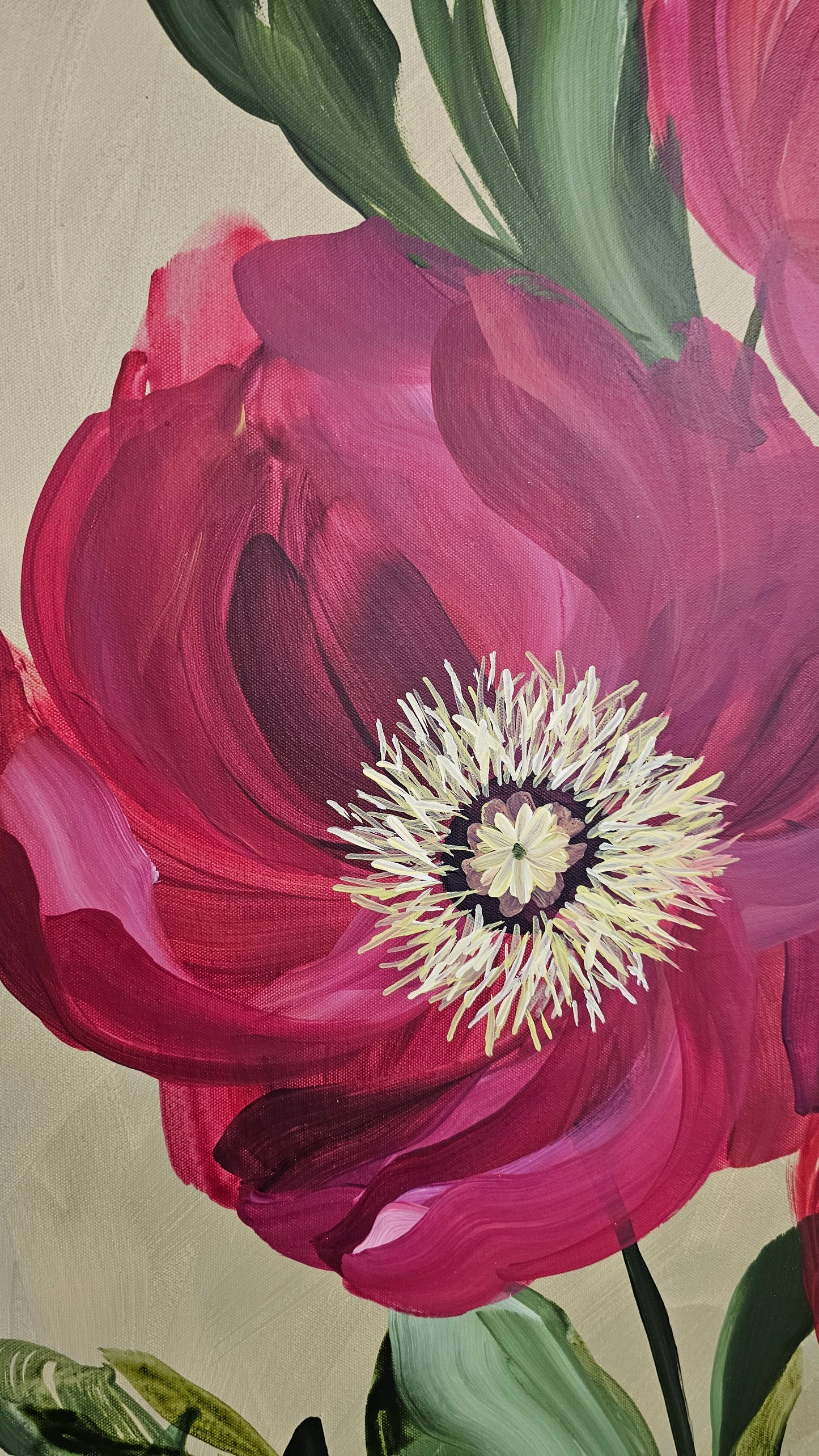 SALE 50% - Lovely _ Poppy Flower Painting by Zoe White _ Acrylic on canvas