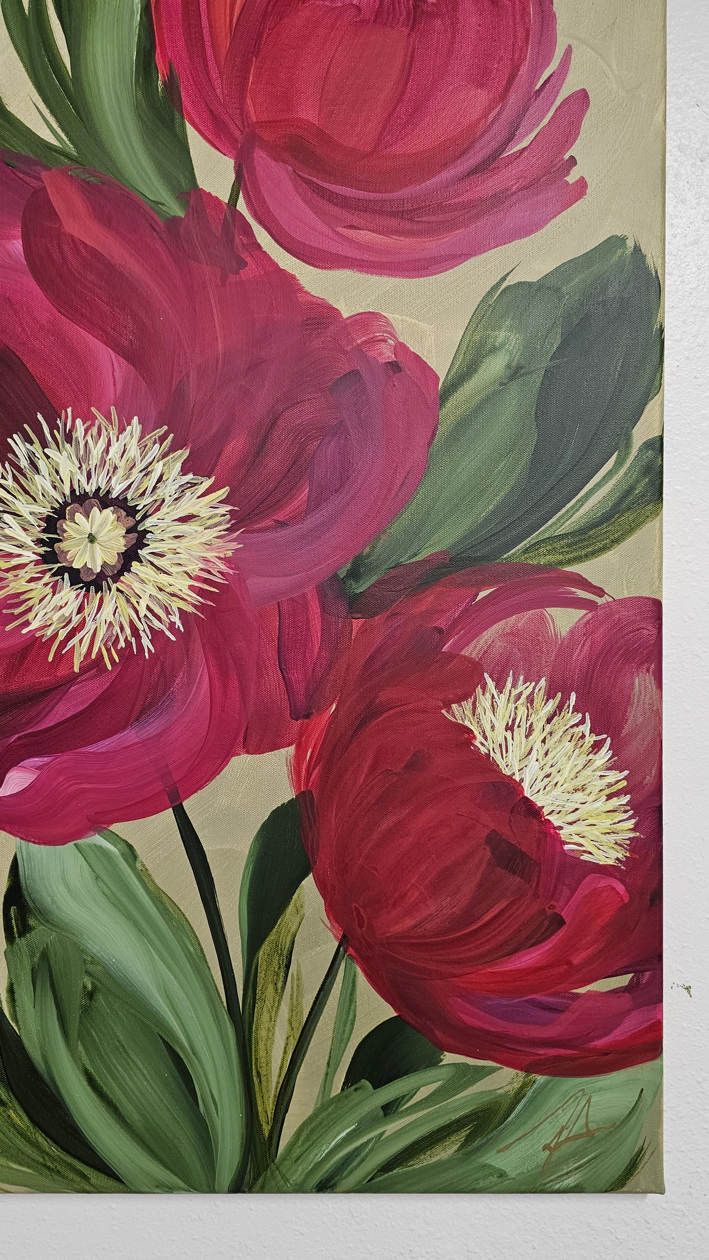 SALE 50% - Lovely _ Poppy Flower Painting by Zoe White _ Acrylic on canvas