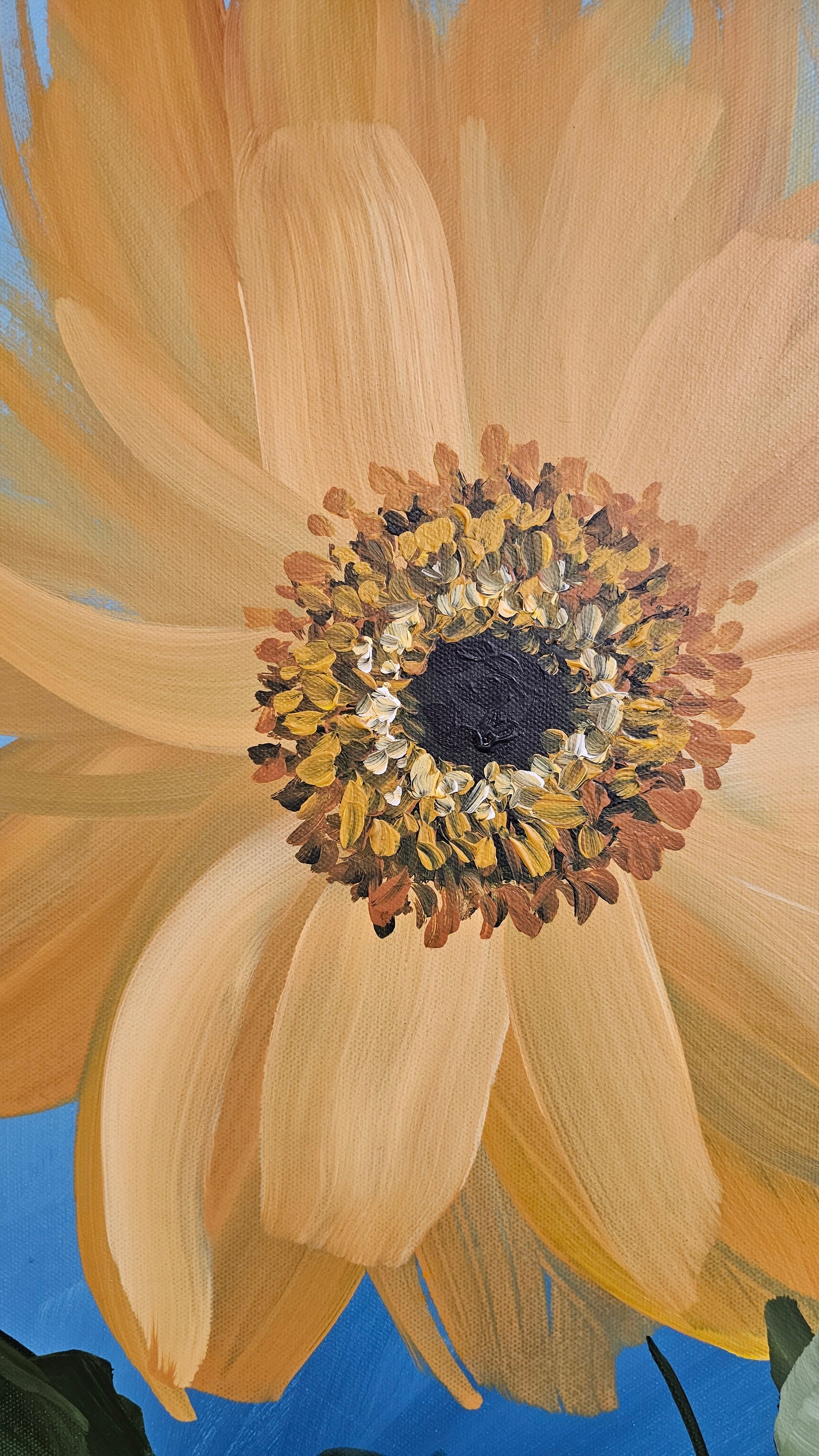 SALE 50% - Shine _ Sunflower Flower Painting by Zoe White _ Acrylic on canvas