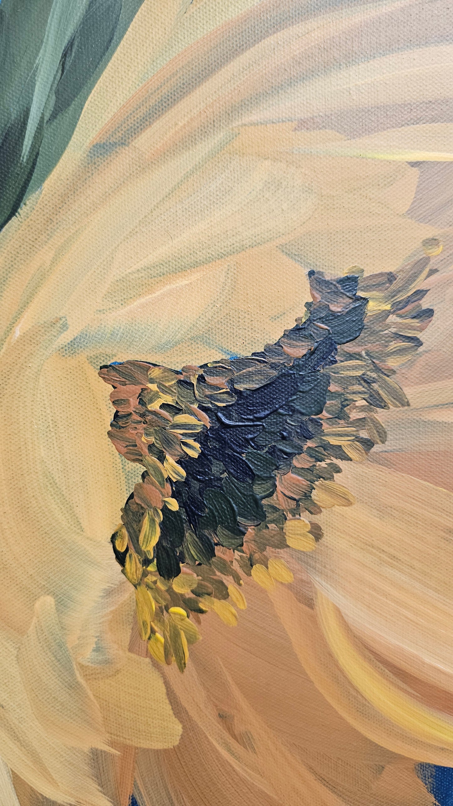 SALE 50% - Shine _ Sunflower Flower Painting by Zoe White _ Acrylic on canvas
