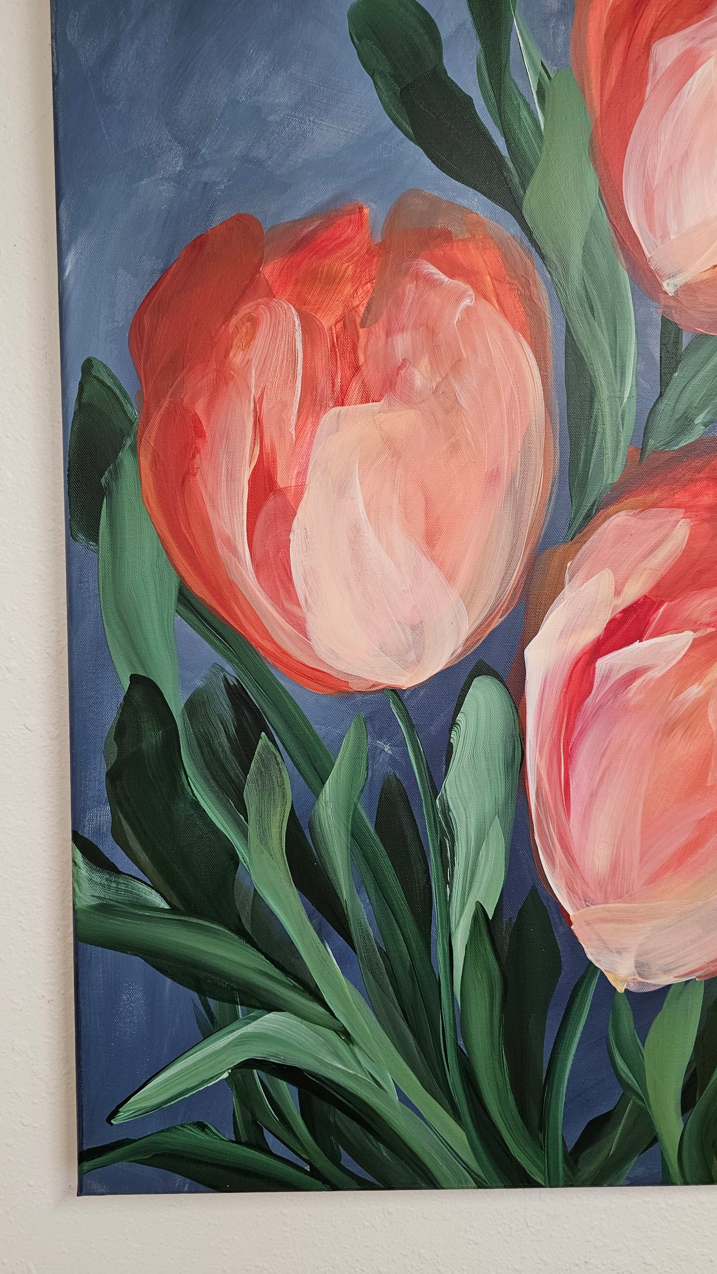 SAL 50% - Embrace _ Tulip Flower Painting by Zoe White _ Acrylic on canvas