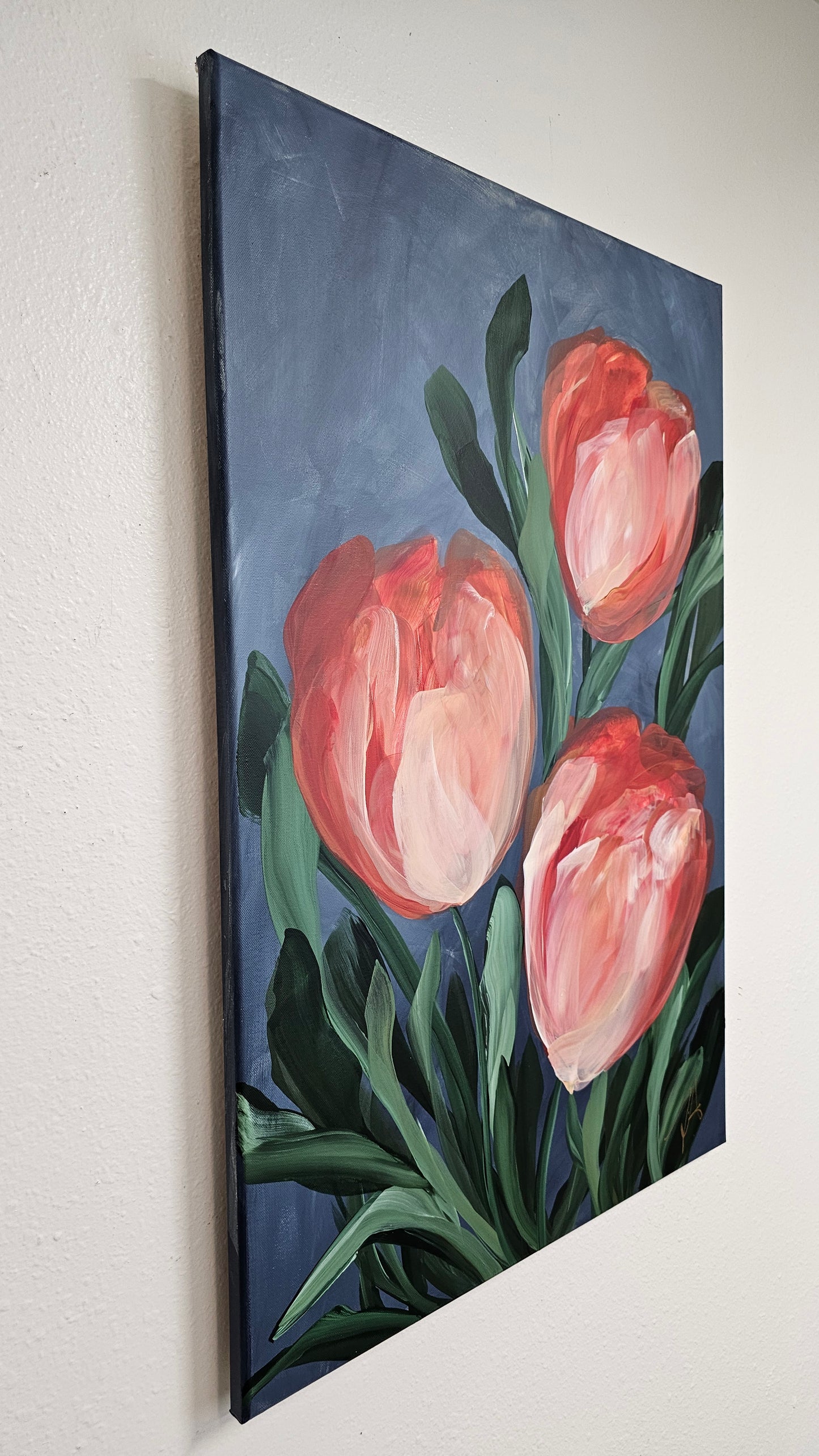 SAL 50% - Embrace _ Tulip Flower Painting by Zoe White _ Acrylic on canvas