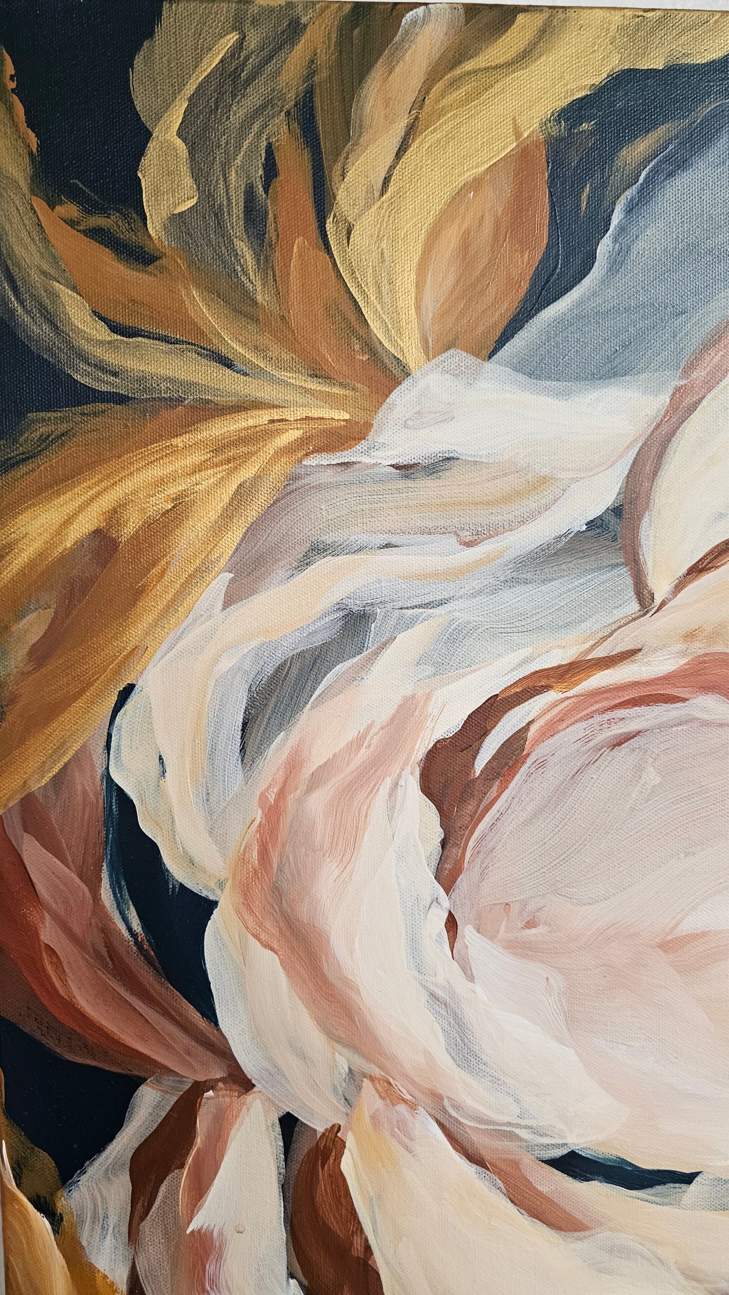 SALE 50% - "Growth" Rose Flower Painting by Zoe White _ Acrylic on canvas