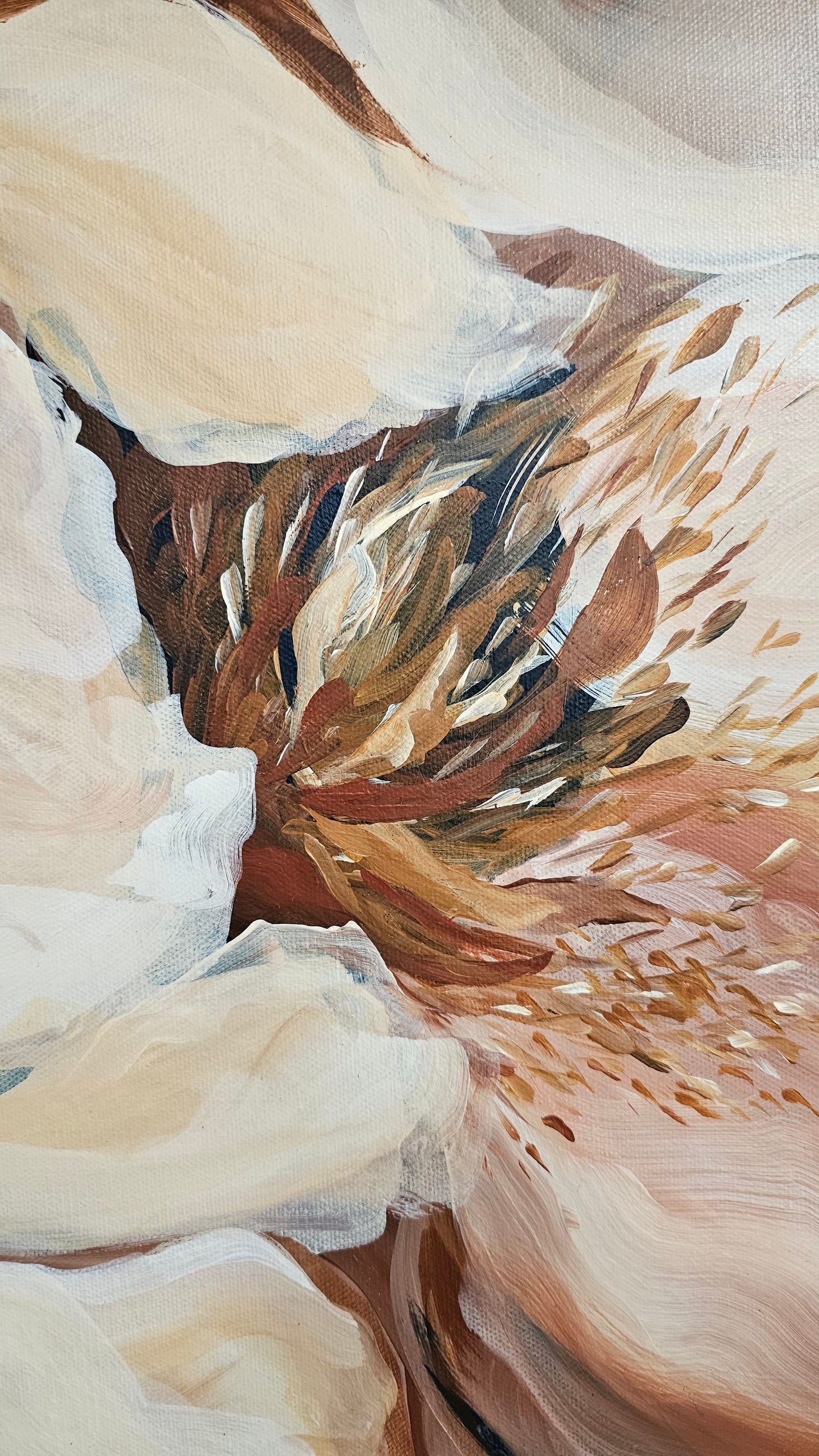 SALE 50% - "Growth" Rose Flower Painting by Zoe White _ Acrylic on canvas