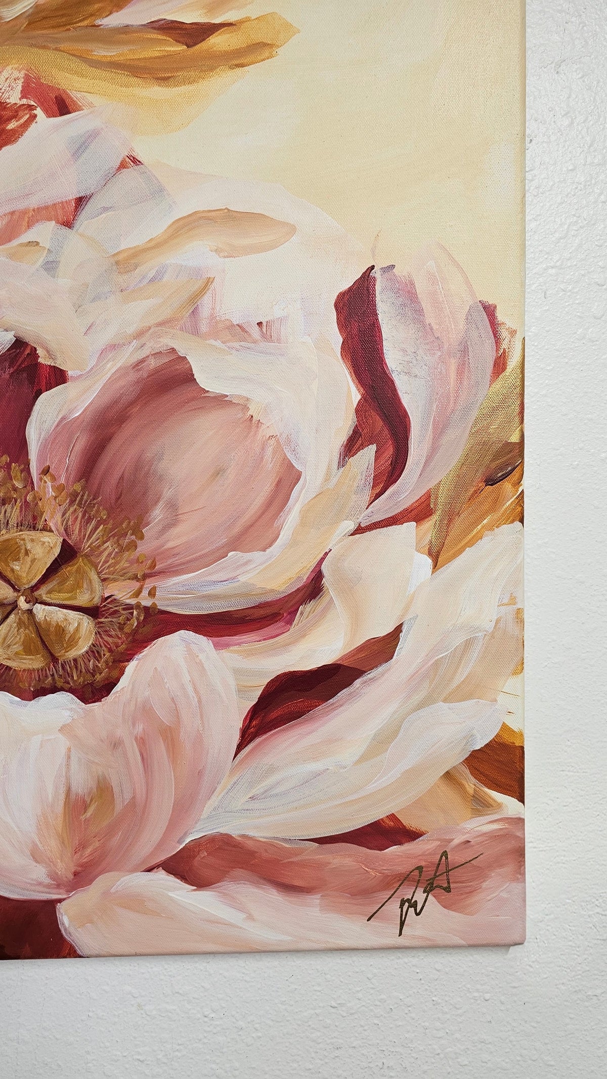 SALE 50% - Believe Painting_ Peony Flower Painting by Zoe White _ Acrylic on canvas