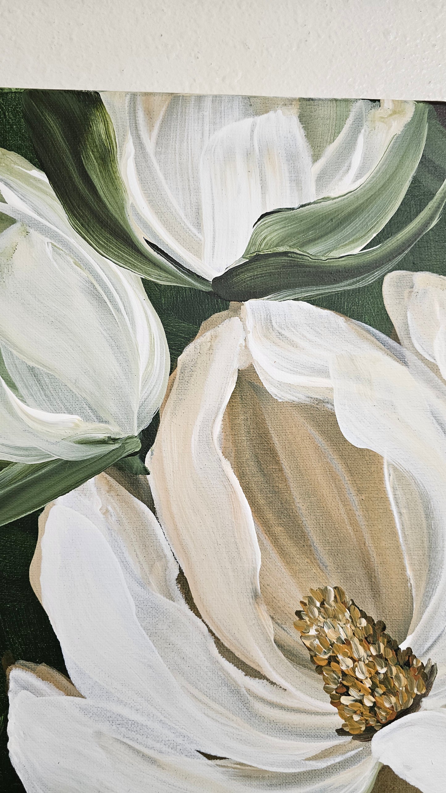 SALE 50% - "Bold" Magnolia Flower Painting by Zoe White _ Acrylic on canvas