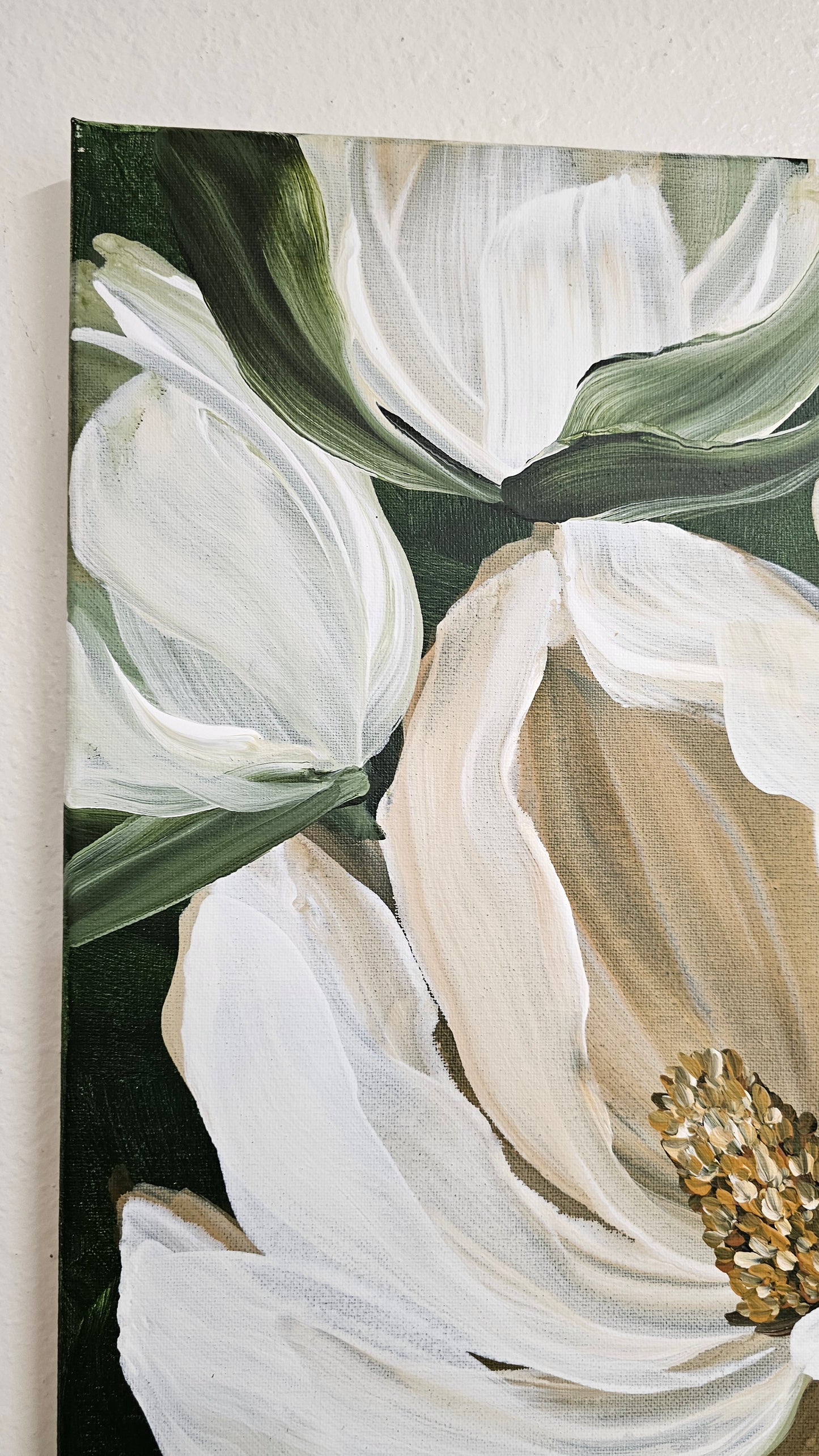 SALE 50% - "Bold" Magnolia Flower Painting by Zoe White _ Acrylic on canvas