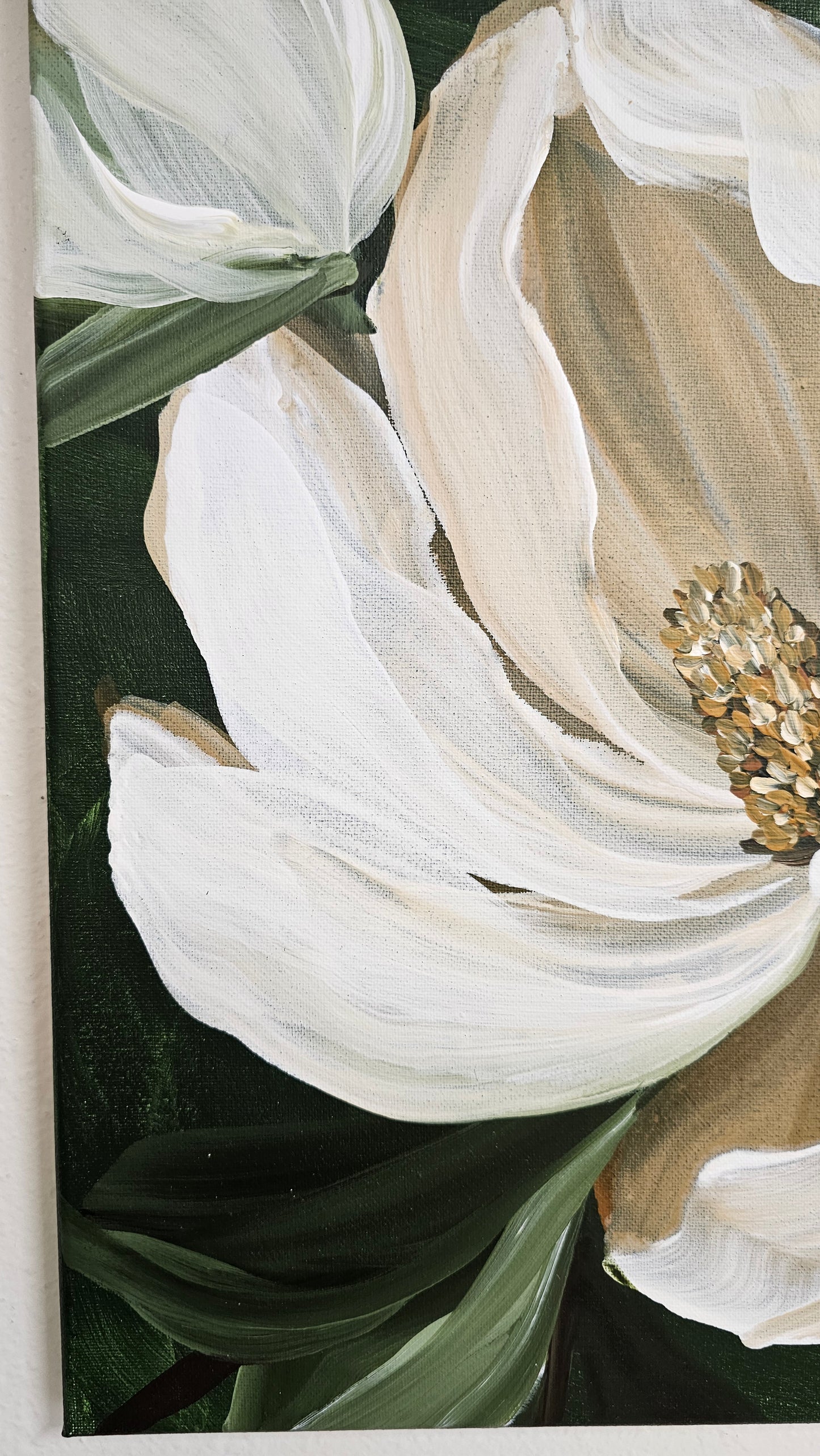 SALE 50% - "Bold" Magnolia Flower Painting by Zoe White _ Acrylic on canvas