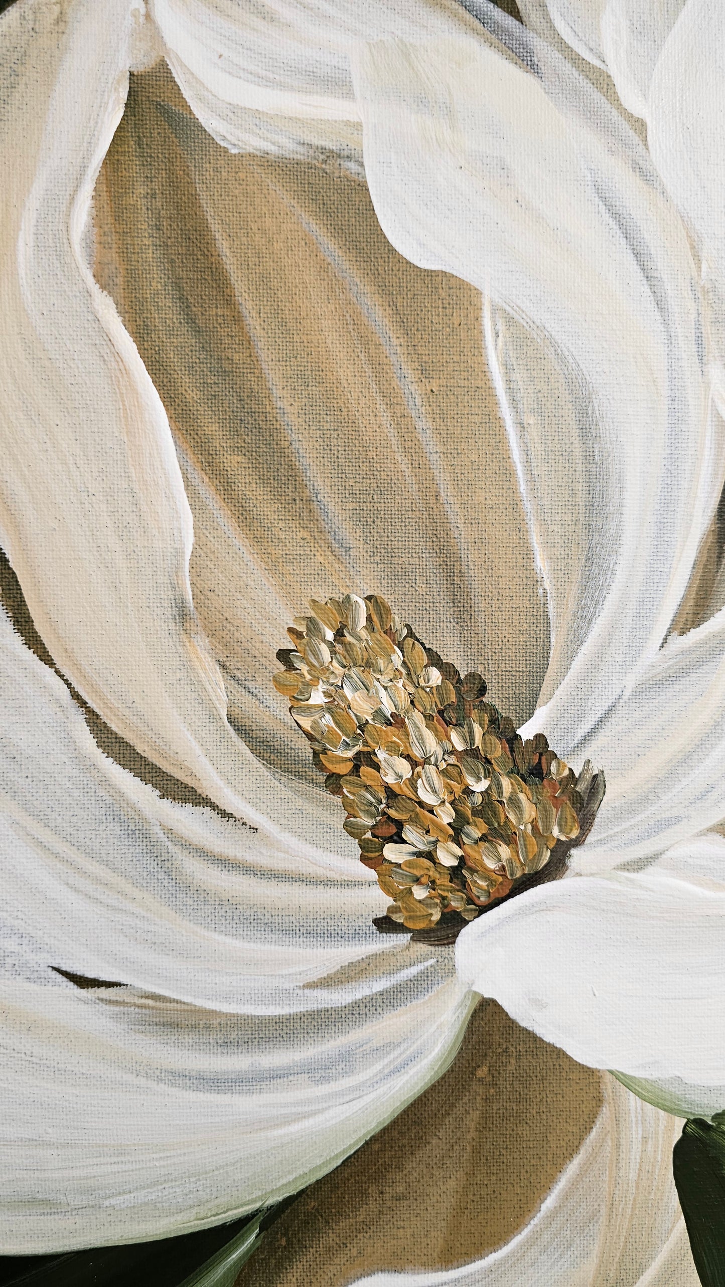 SALE 50% - "Bold" Magnolia Flower Painting by Zoe White _ Acrylic on canvas