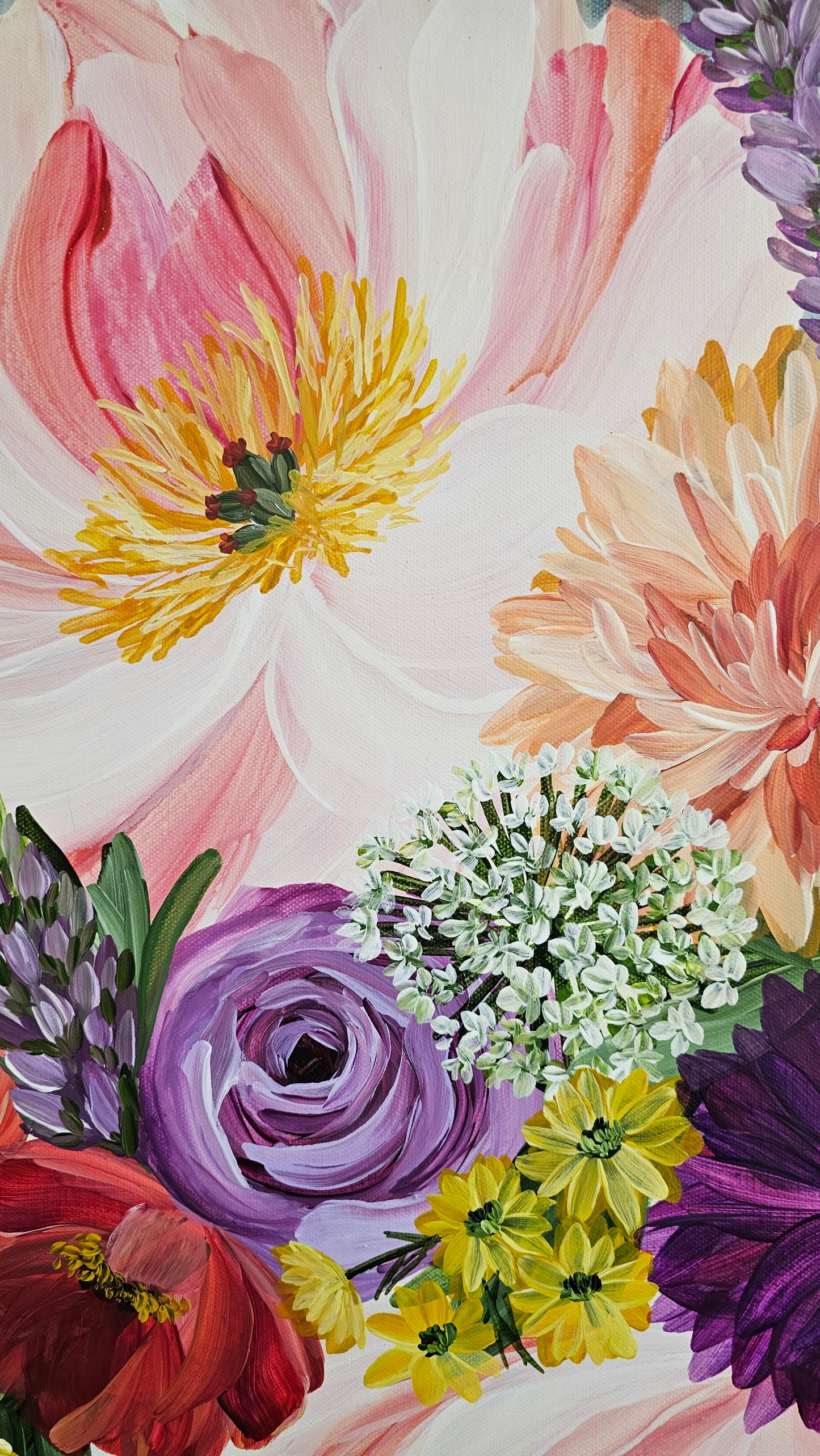 "Blooming with Brilliance"  _ Bouquet Flower Painting_ Zoe White Art