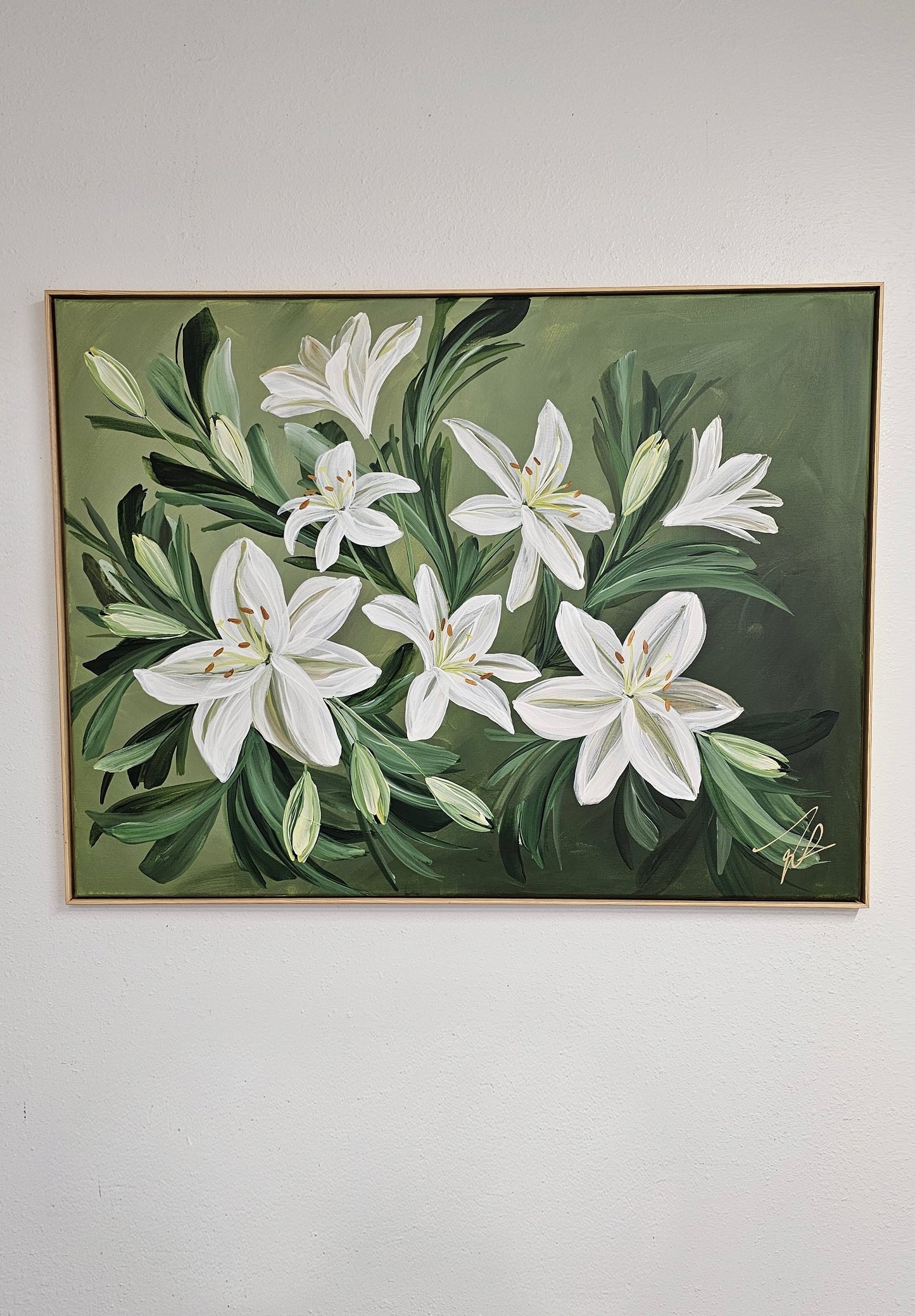 "Journey"  _ Casa Blanca Lily Flower Painting_ Zoe White Art