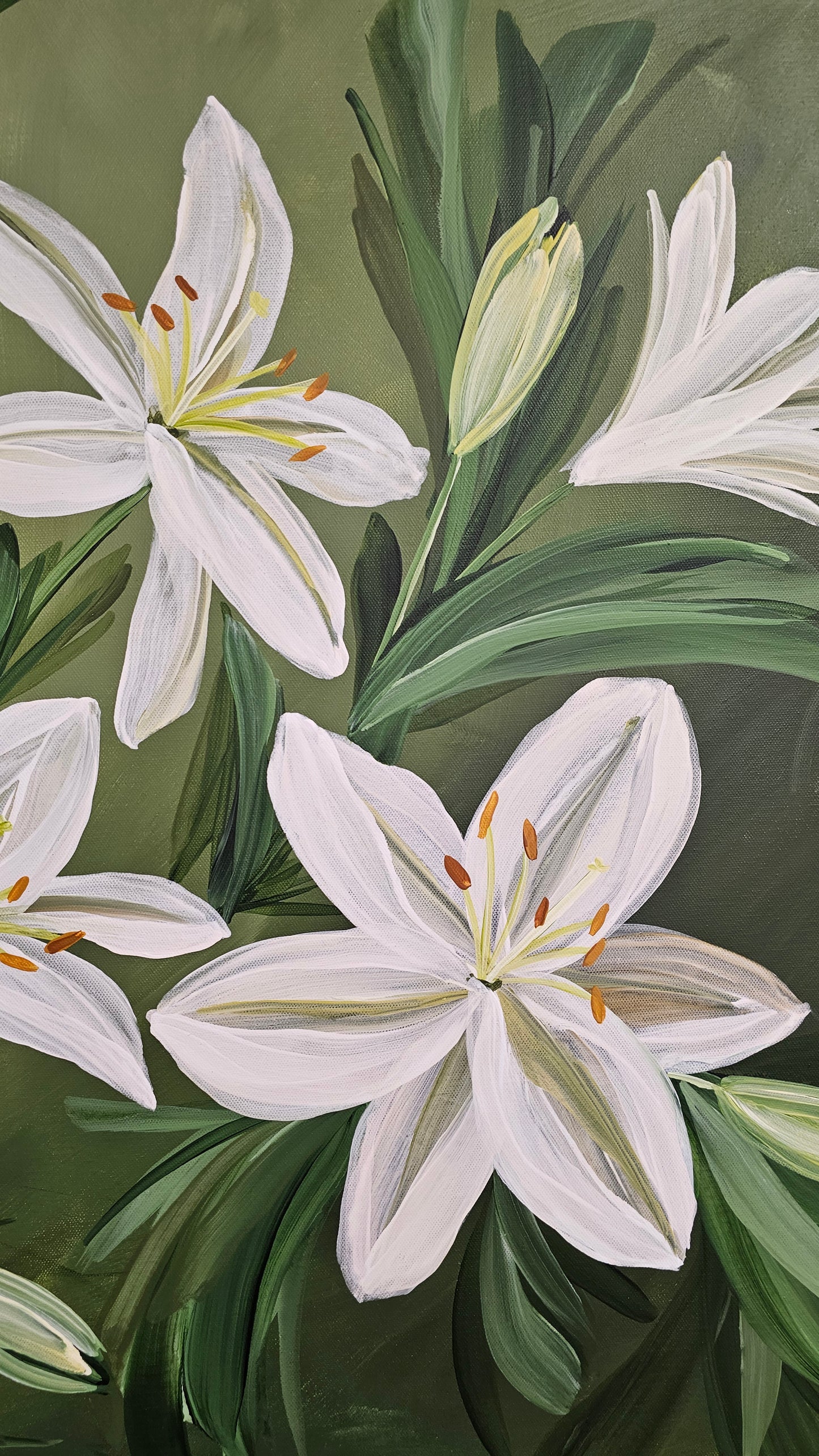 "Journey"  _ Casa Blanca Lily Flower Painting_ Zoe White Art