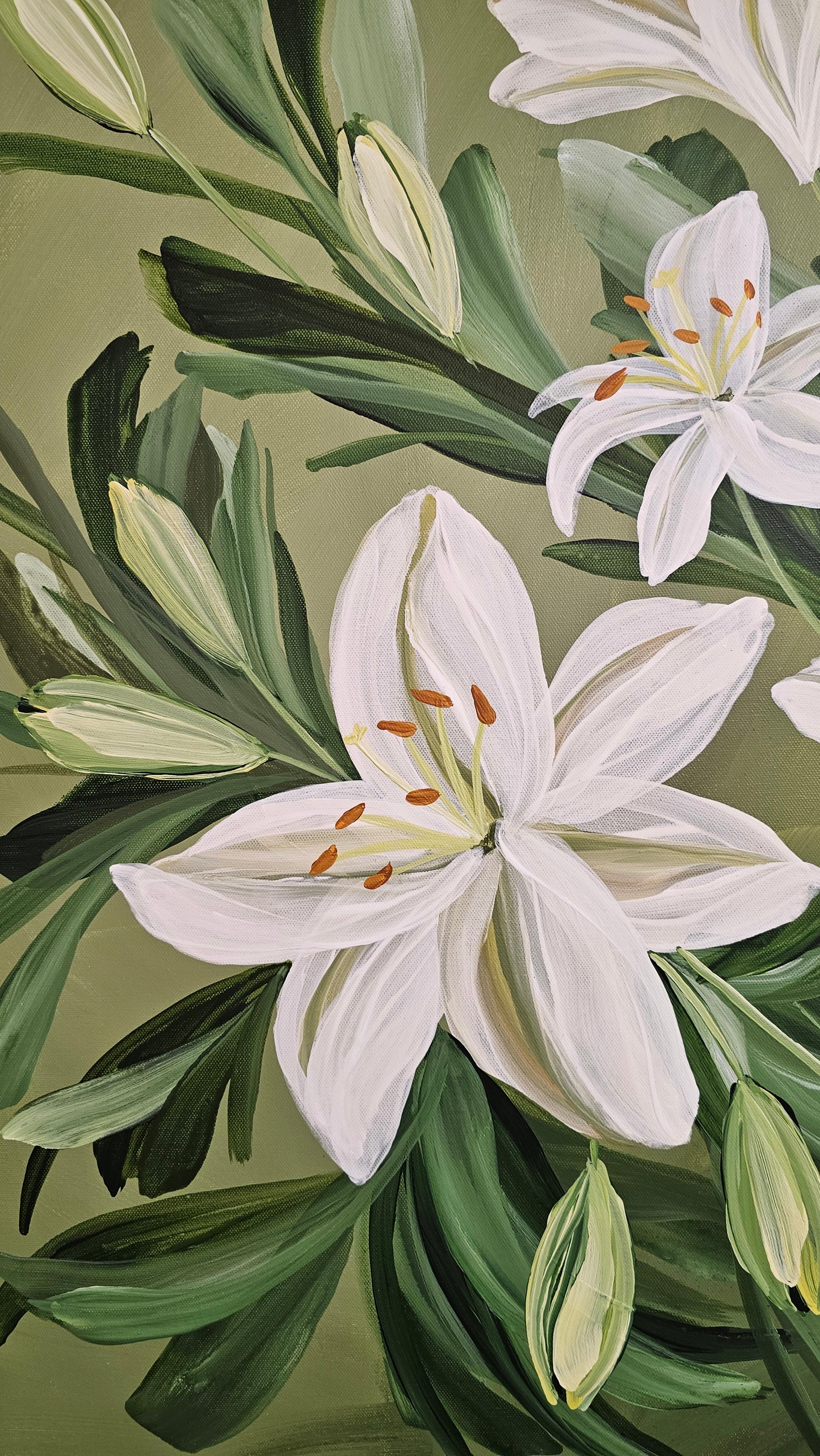 "Journey"  _ Casa Blanca Lily Flower Painting_ Zoe White Art