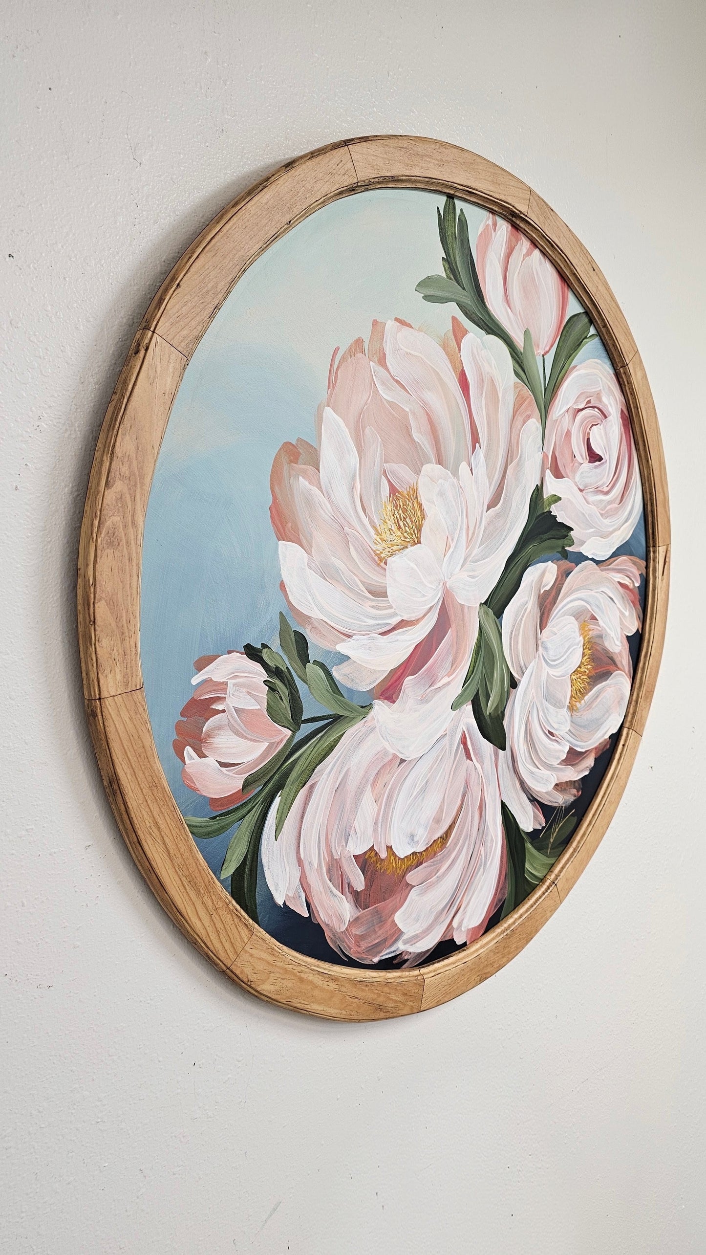 "Fresh Blooms" Peony Flower Painting by Zoe White _ Acrylic on canvas
