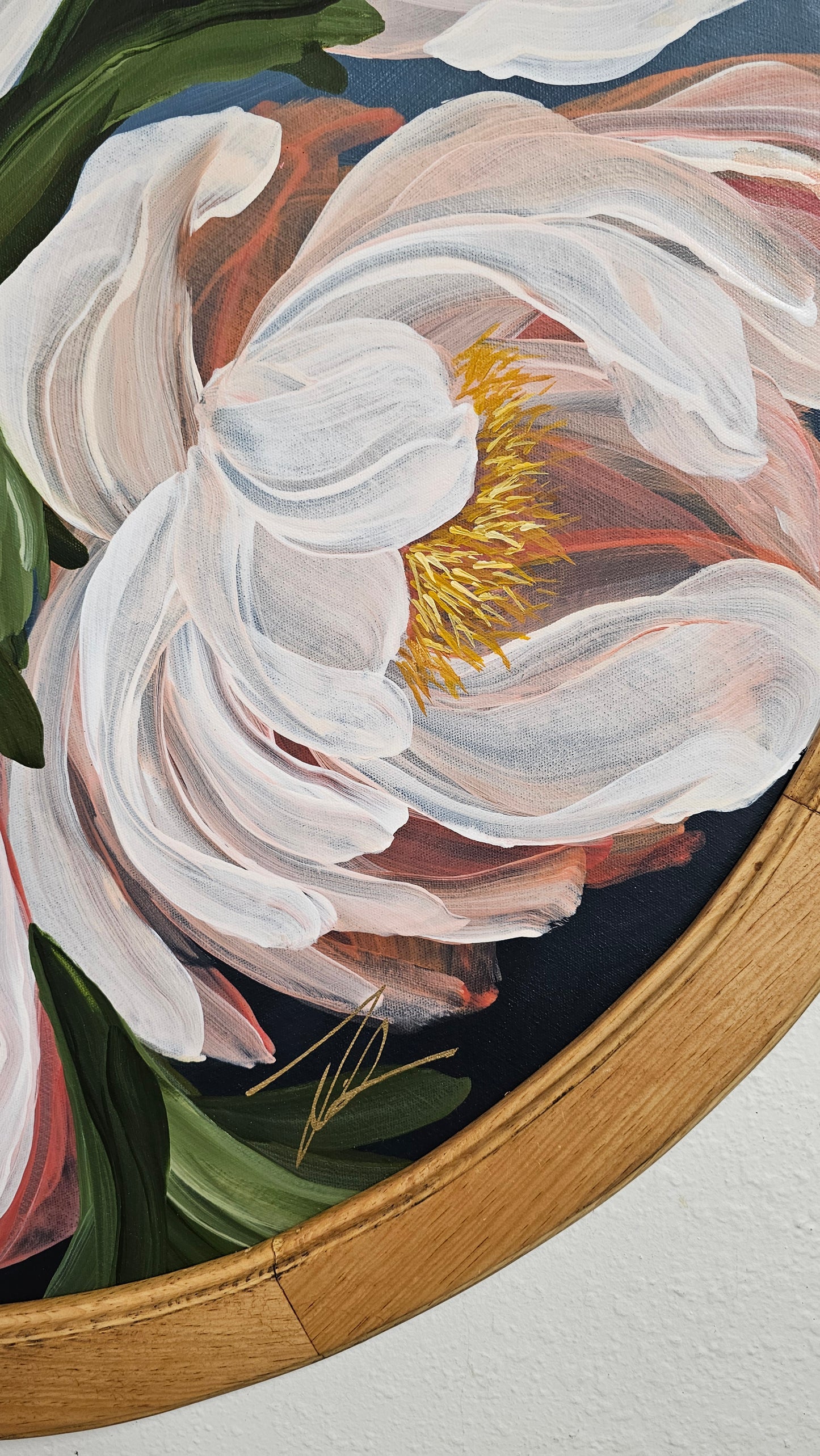 "Fresh Blooms" Peony Flower Painting by Zoe White _ Acrylic on canvas