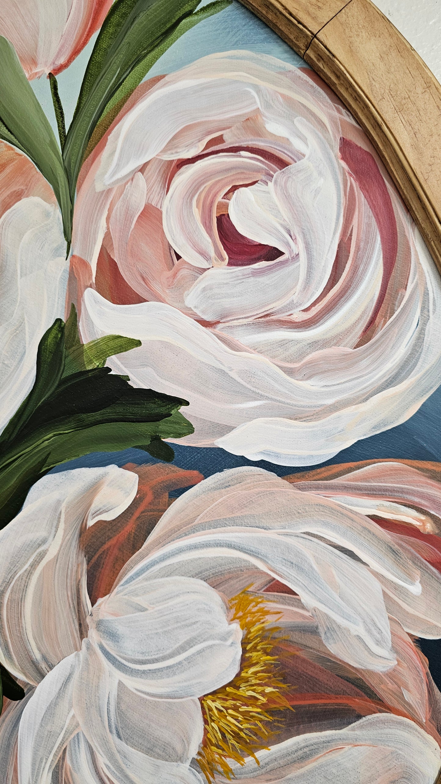 "Fresh Blooms" Peony Flower Painting by Zoe White _ Acrylic on canvas