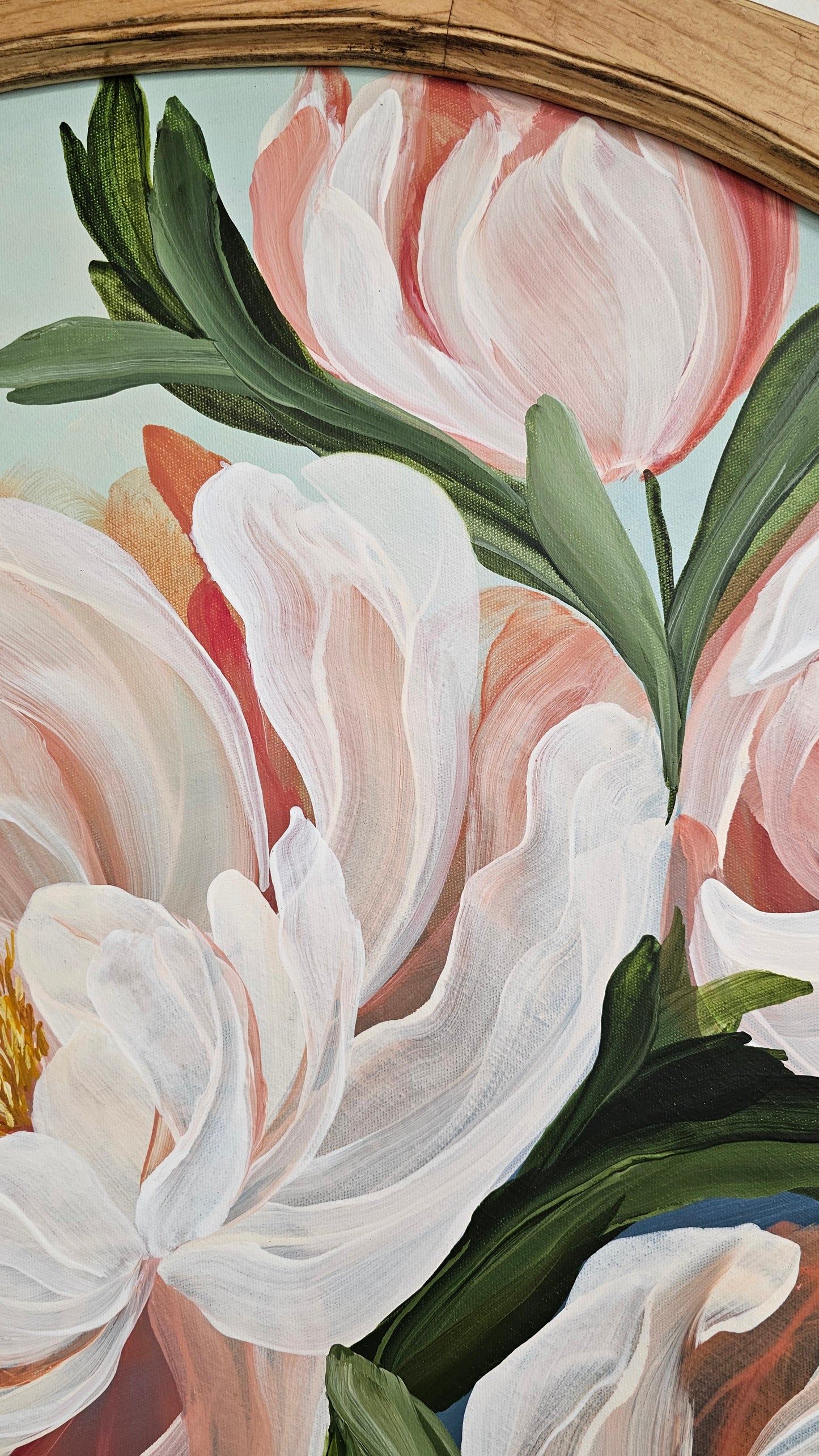 "Fresh Blooms" Peony Flower Painting by Zoe White _ Acrylic on canvas