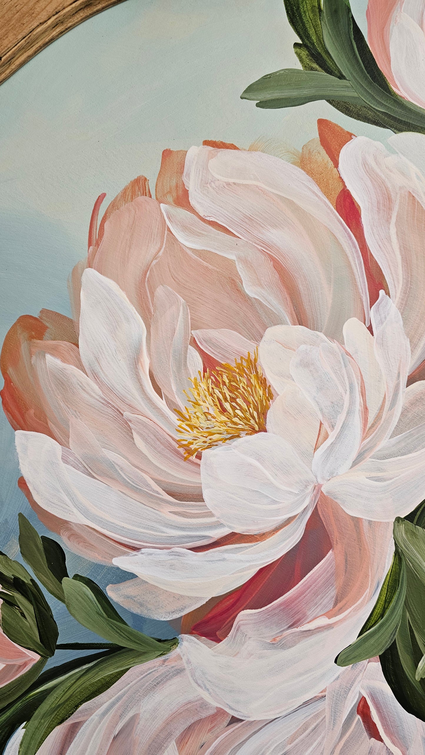 "Fresh Blooms" Peony Flower Painting by Zoe White _ Acrylic on canvas