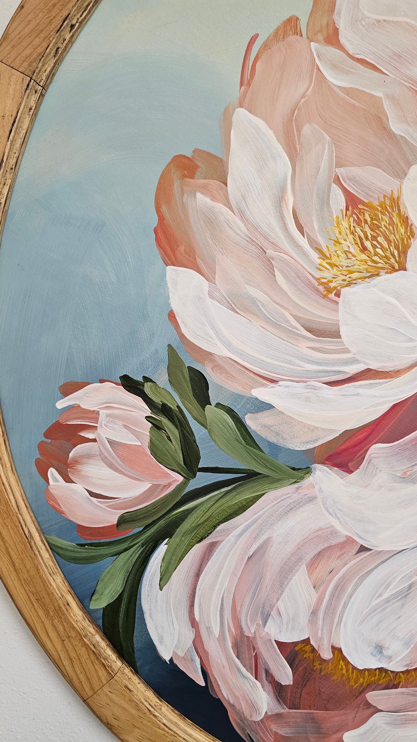 "Fresh Blooms" Peony Flower Painting by Zoe White _ Acrylic on canvas