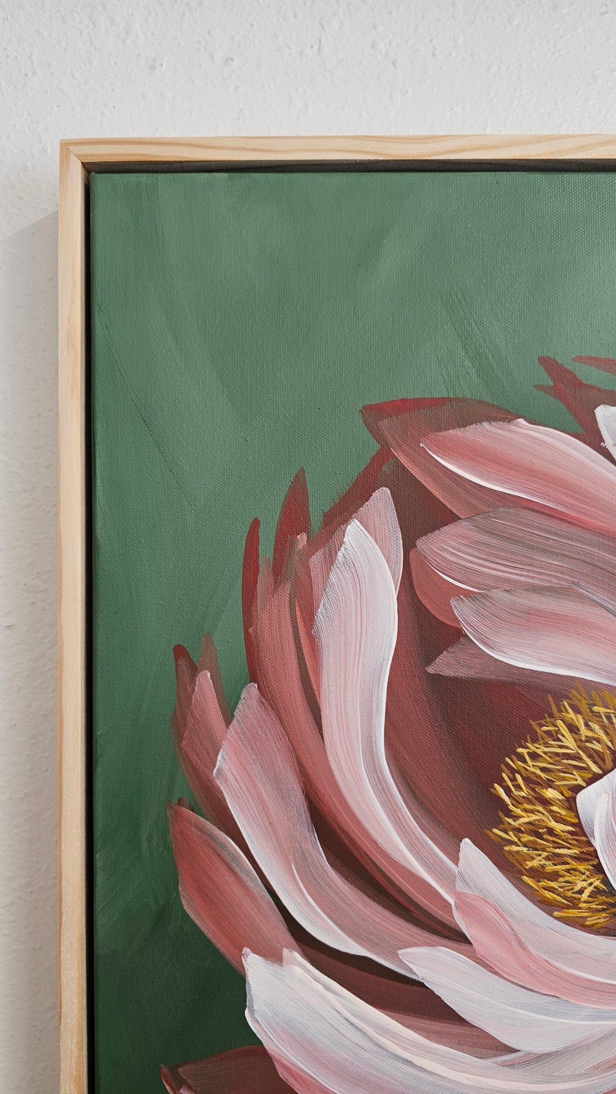 "New Chapter" 3 _ 20x20 Peony Flower Painting by Zoe White _ Acrylic on canvas