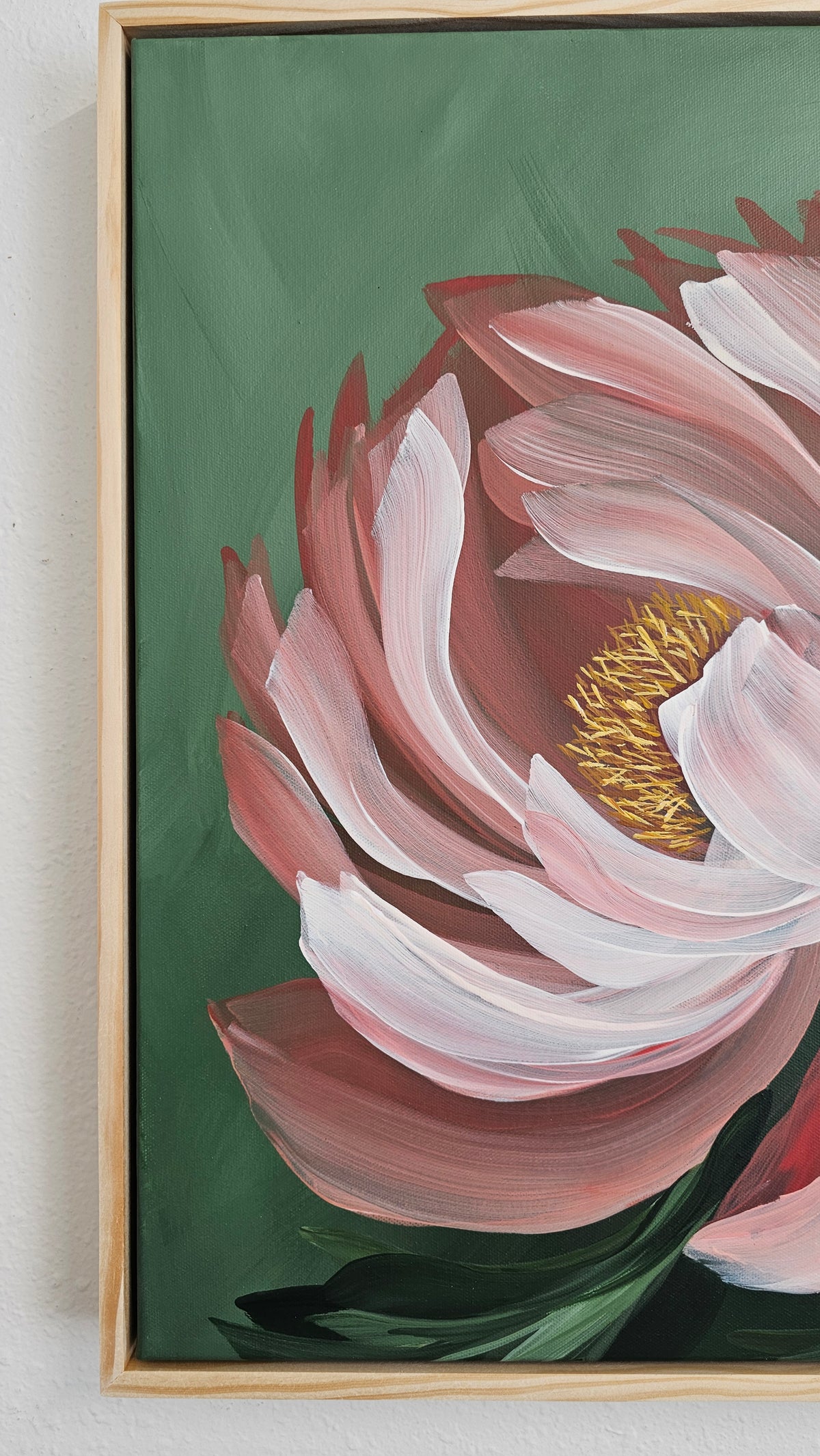 "New Chapter" 3 _ 20x20 Peony Flower Painting by Zoe White _ Acrylic on canvas
