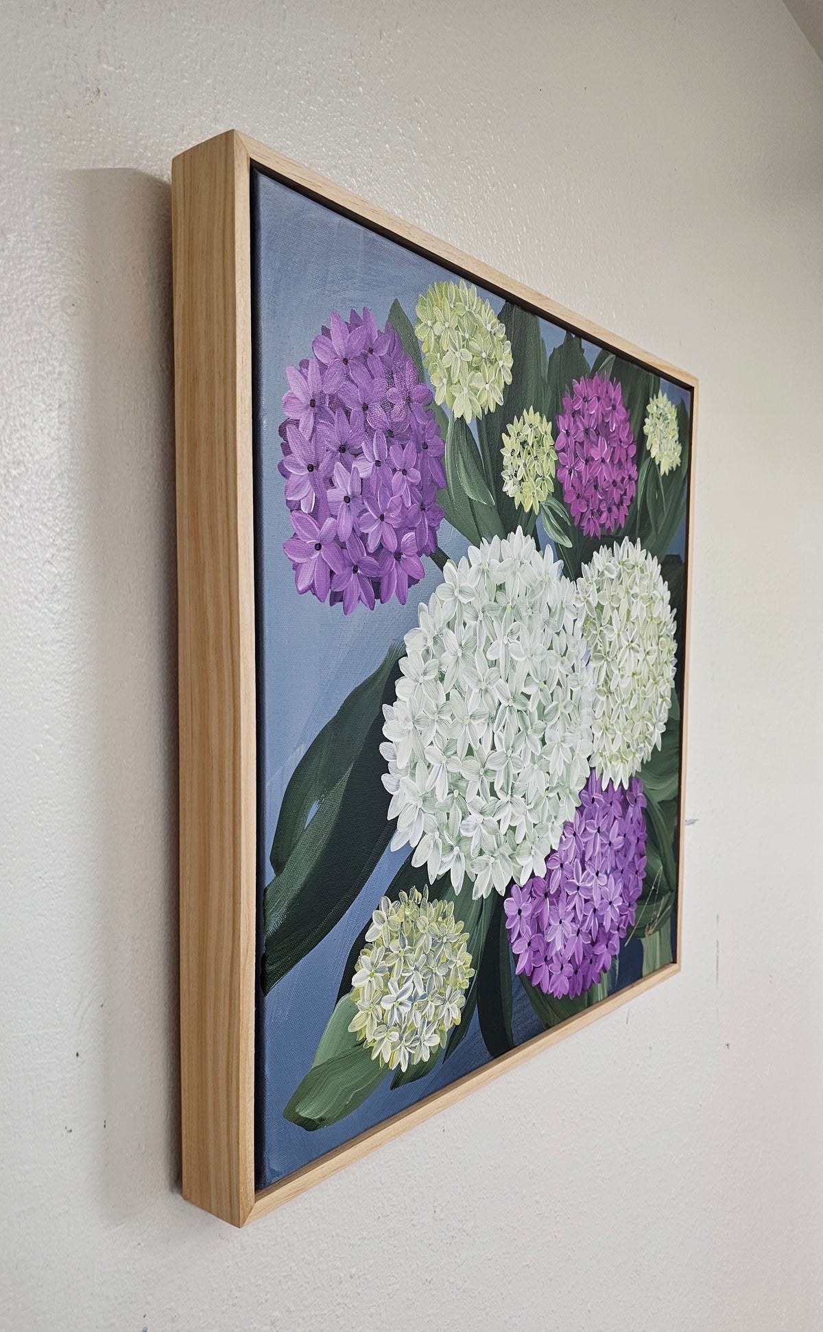 "Heritage" 5 _ 20x20 Hydrangeas Flower Painting by Zoe White _ Acrylic on canvas