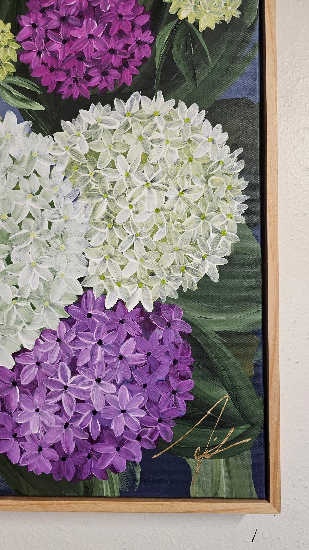 "Heritage" 5 _ 20x20 Hydrangeas Flower Painting by Zoe White _ Acrylic on canvas