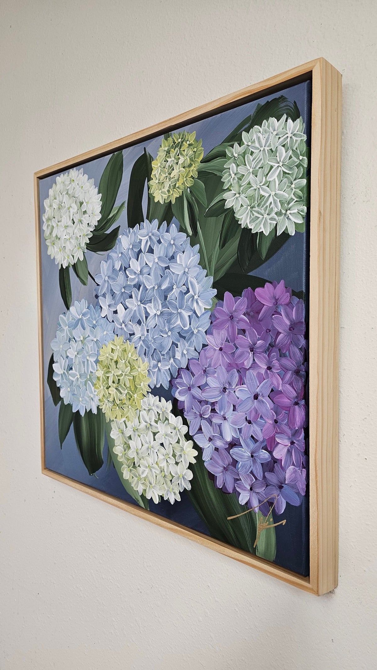 "Heritage" 6_ 20x20 Hydrangeas Flower Painting by Zoe White _ Acrylic on canvas