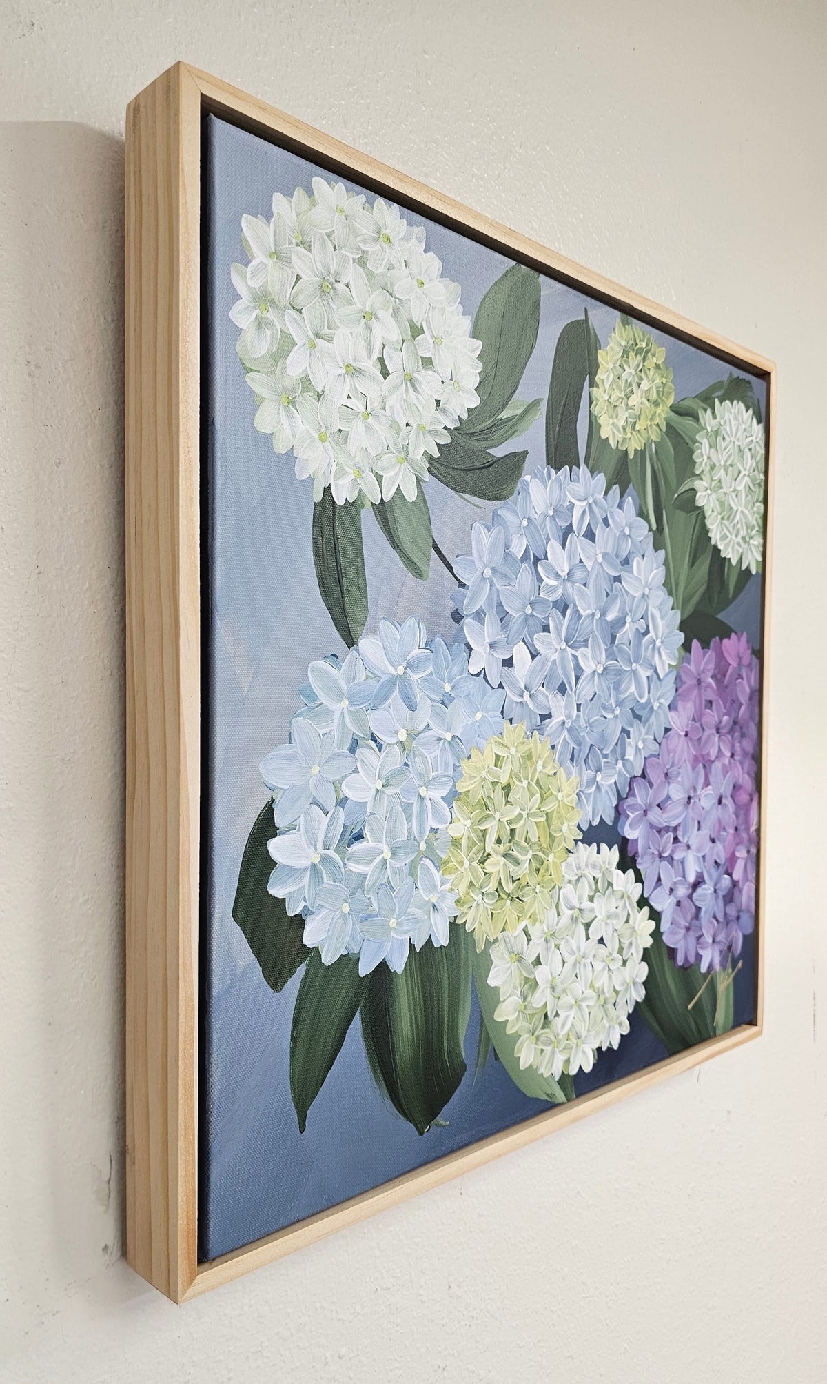 "Heritage" 6_ 20x20 Hydrangeas Flower Painting by Zoe White _ Acrylic on canvas