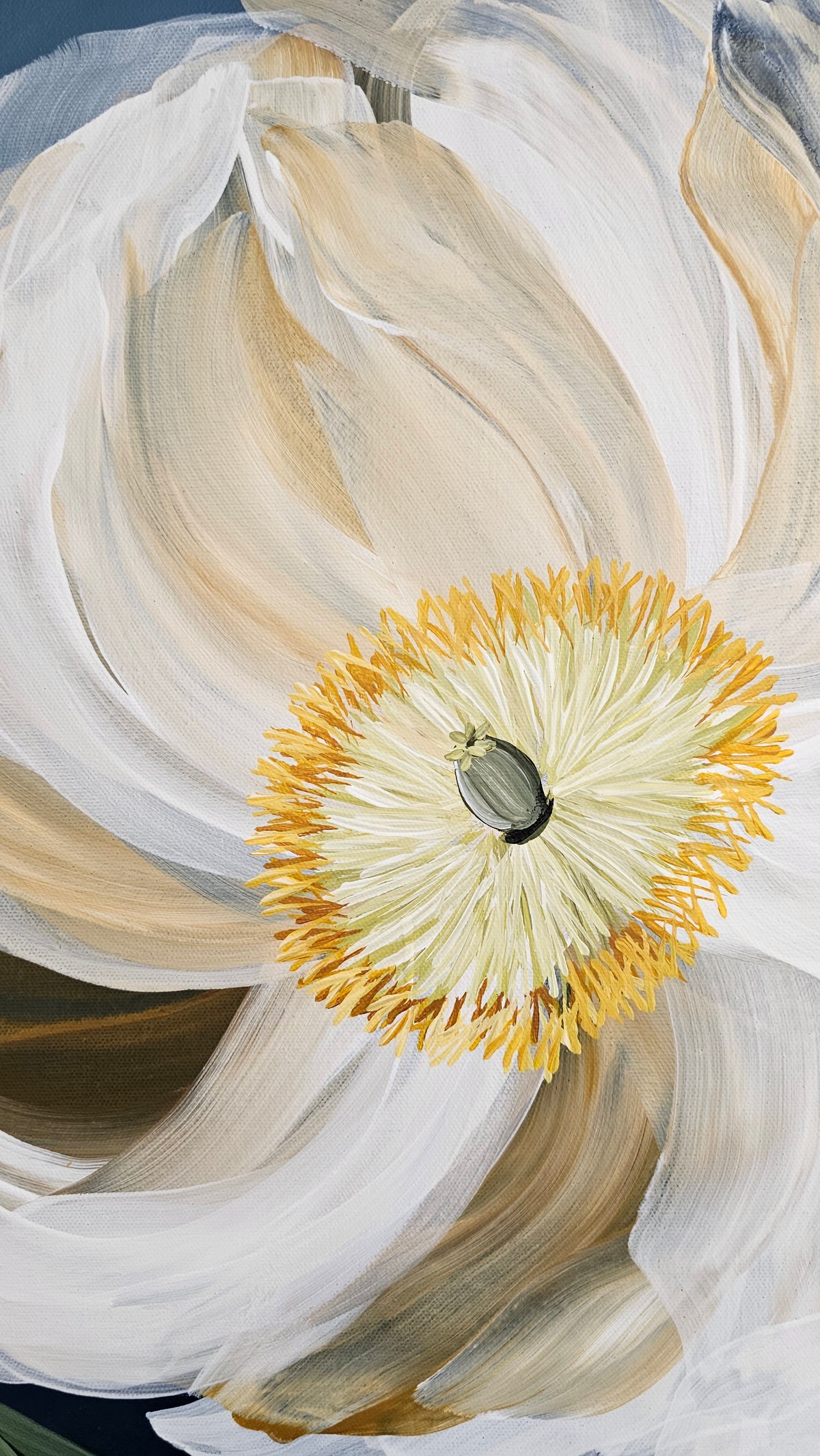 "Journey" #2 Poppy Flower Painting by Zoe White _ Acrylic on canvas