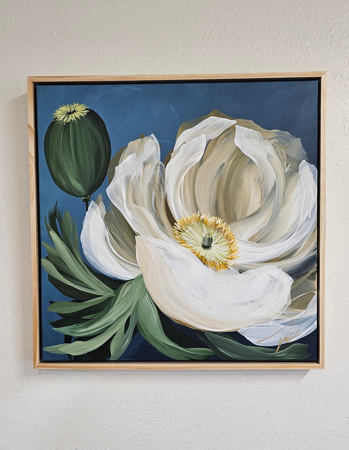 "Journey" #1 Poppy Flower Painting by Zoe White _ Acrylic on canvas