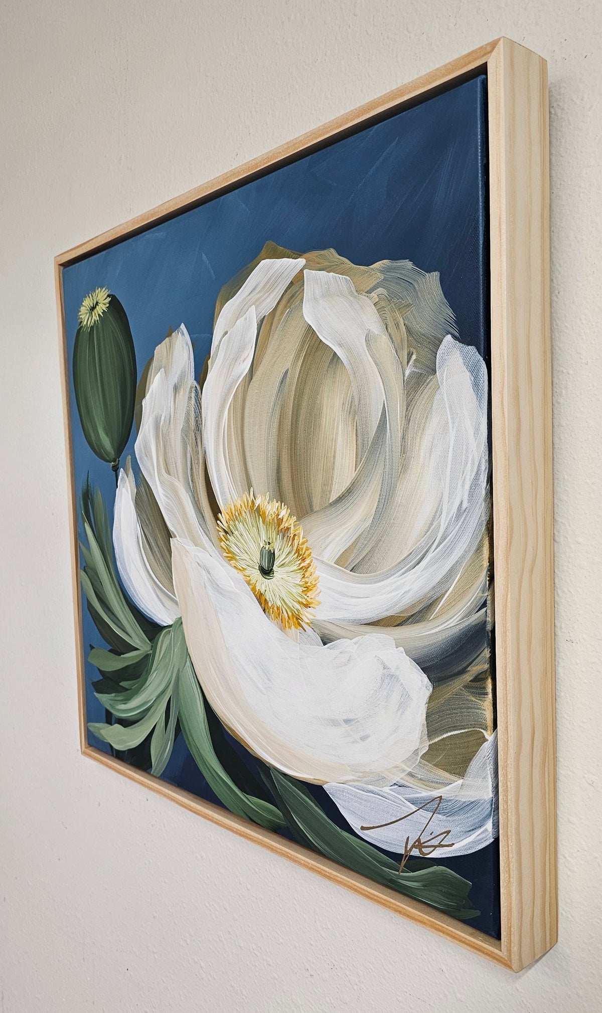 "Journey" #1 Poppy Flower Painting by Zoe White _ Acrylic on canvas