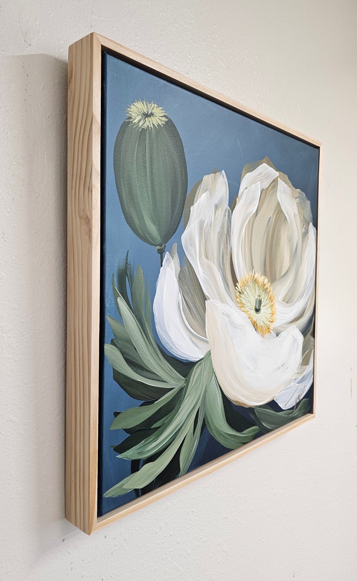 "Journey" #1 Poppy Flower Painting by Zoe White _ Acrylic on canvas