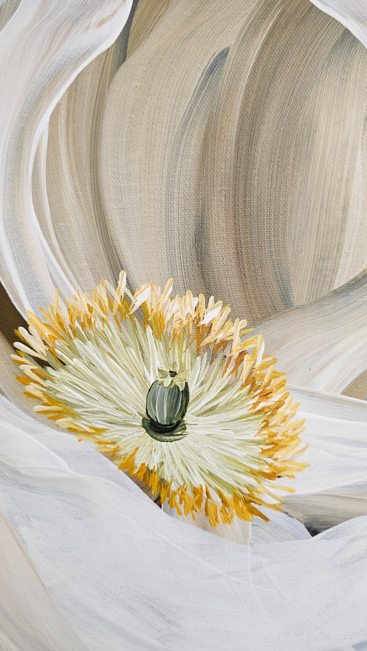 "Journey" #1 Poppy Flower Painting by Zoe White _ Acrylic on canvas
