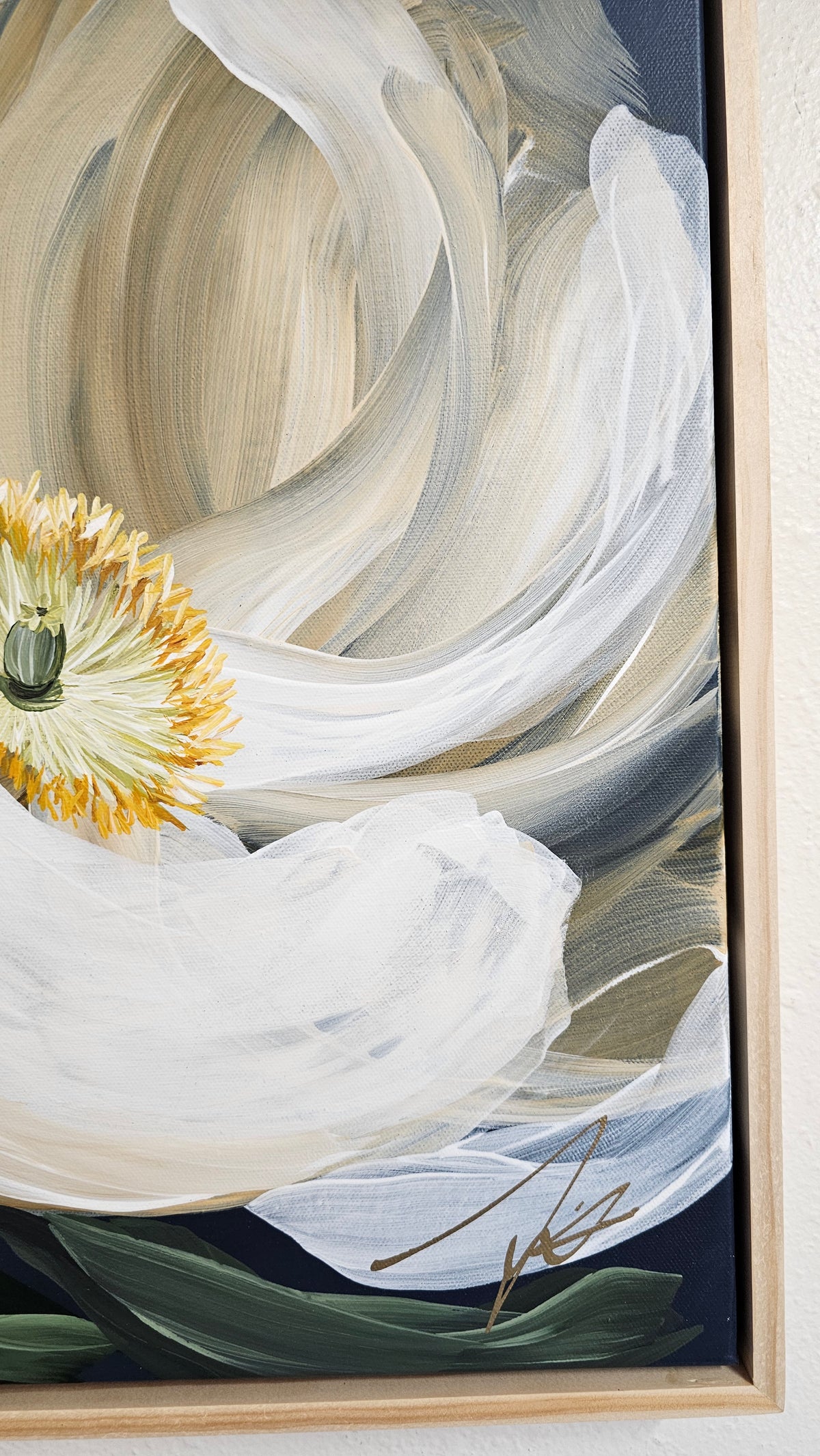 "Journey" #1 Poppy Flower Painting by Zoe White _ Acrylic on canvas