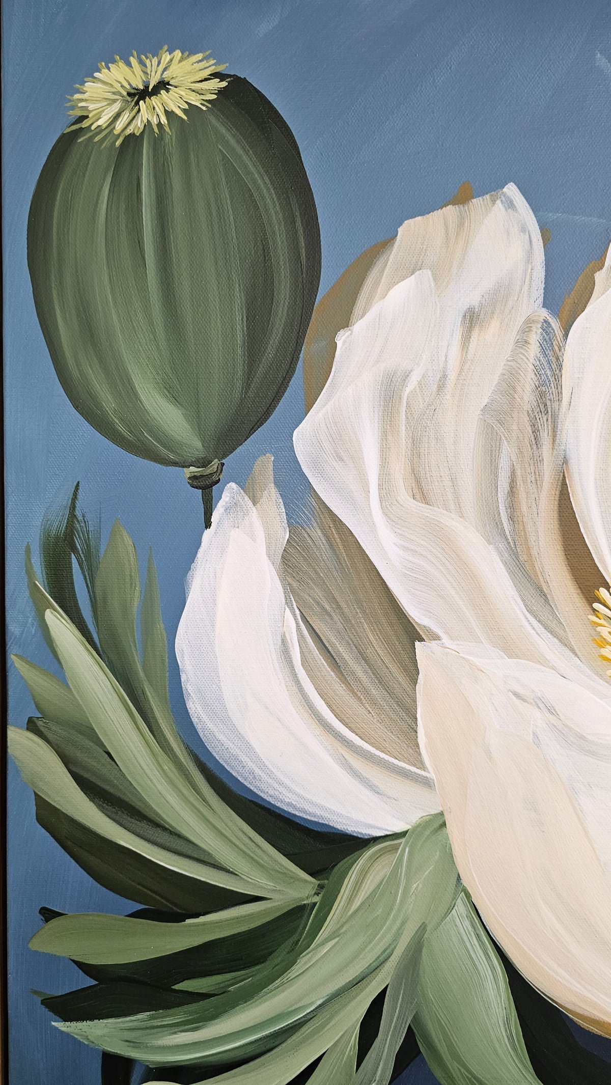 "Journey" #1 Poppy Flower Painting by Zoe White _ Acrylic on canvas