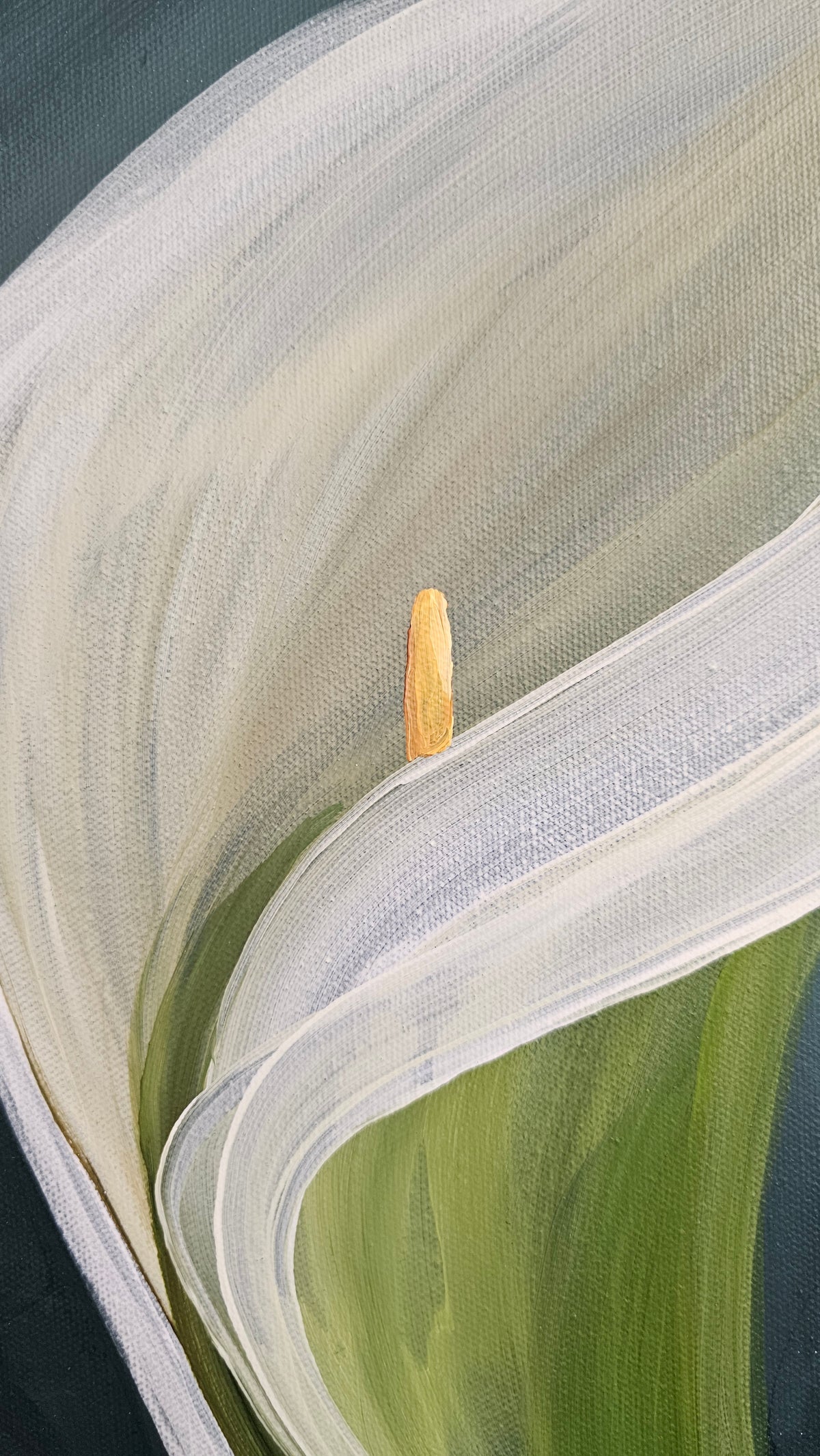 "Elegant" #4_ 12x12 Calla Lily Flower Painting by Zoe White _ Acrylic on canvas